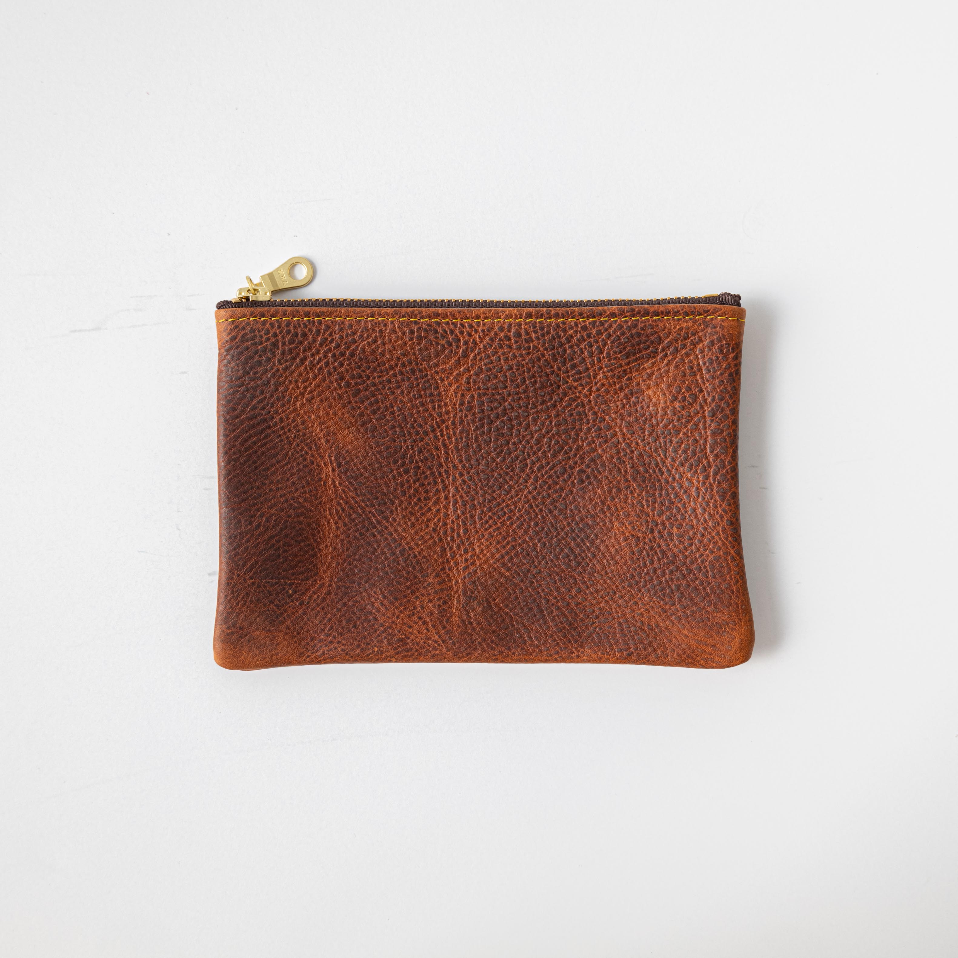 Small Leather Zippered Pouch