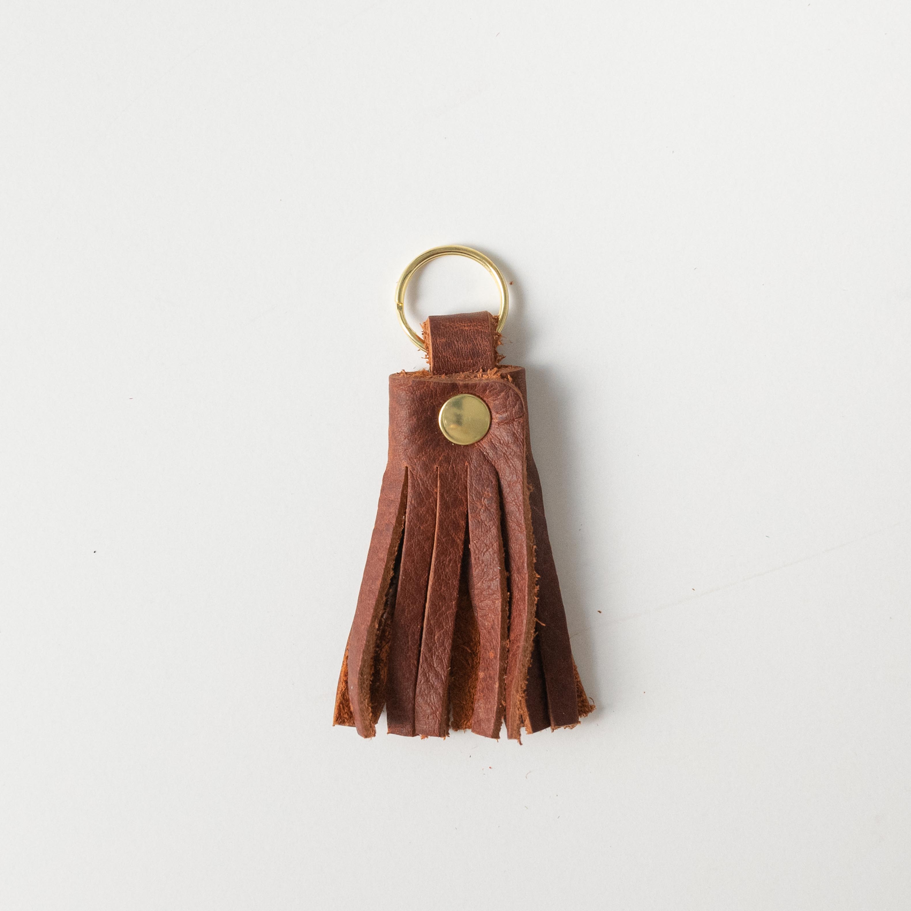 Tan Kodiak Tassel Keychain- leather tassel keychain - KMM & Co.