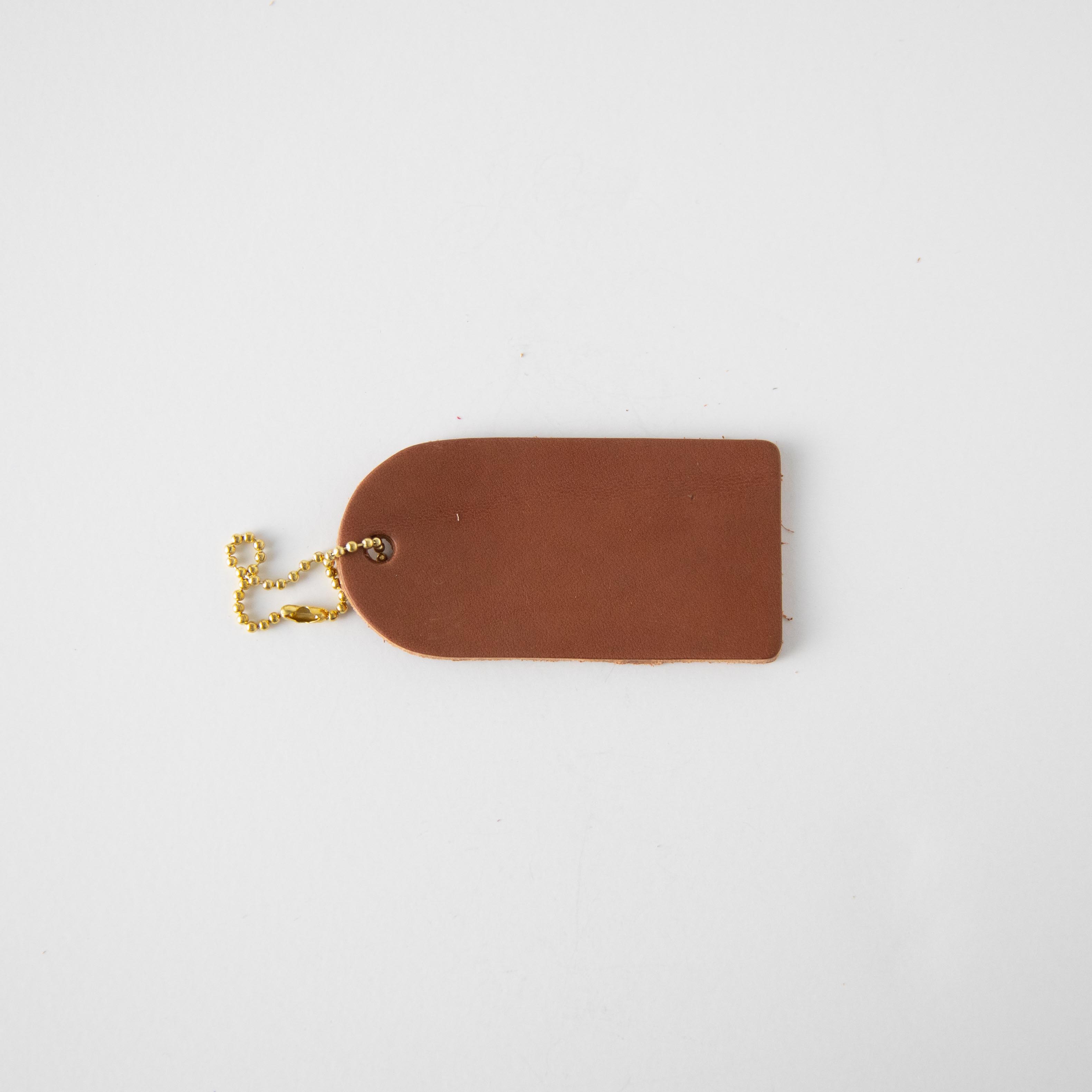 Tan Mini Leather Tag  Leather luggage tags handmade by KMM & Co.