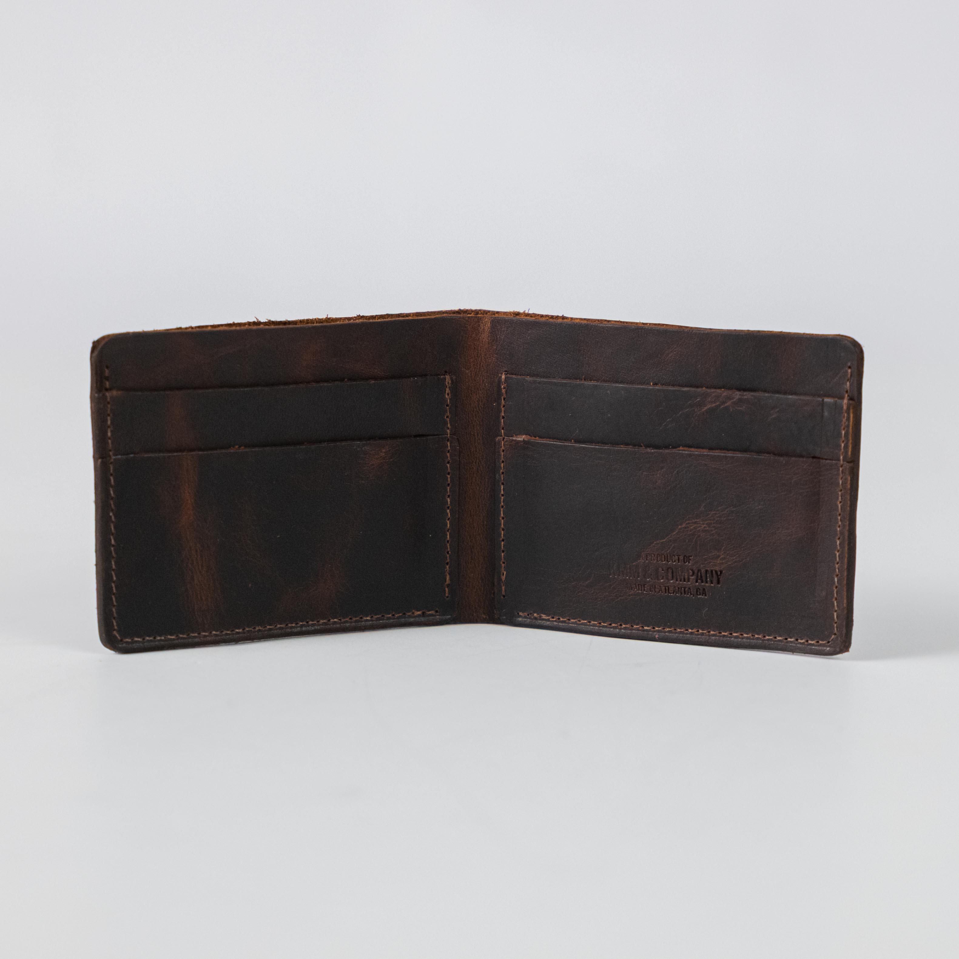 Tortoiseshell Billfold- leather billfold wallet - mens leather bifold wallet - KMM & Co.