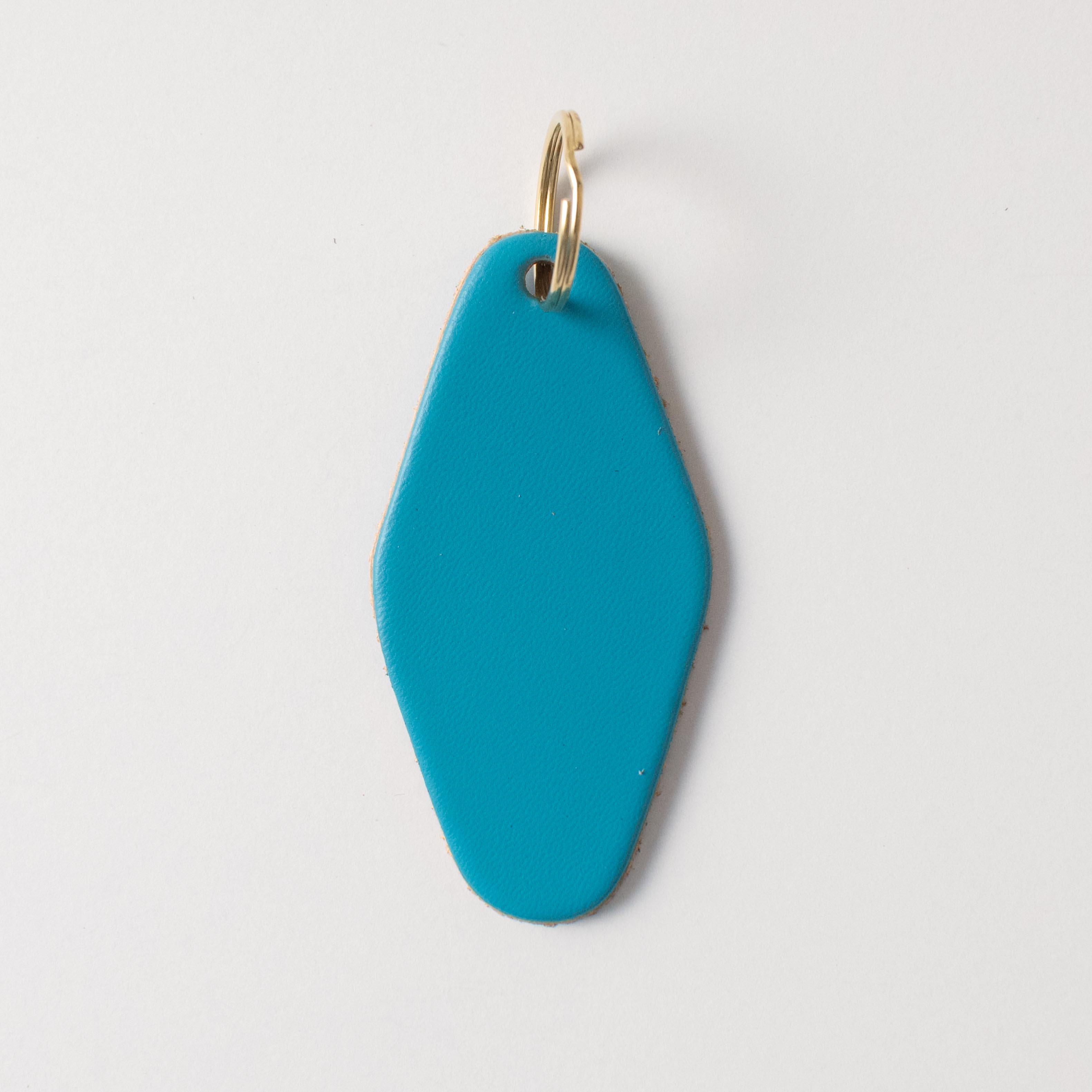 Turquoise Hotel Key Fob- leather keychain - leather key holder - leather key fob - KMM & Co.
