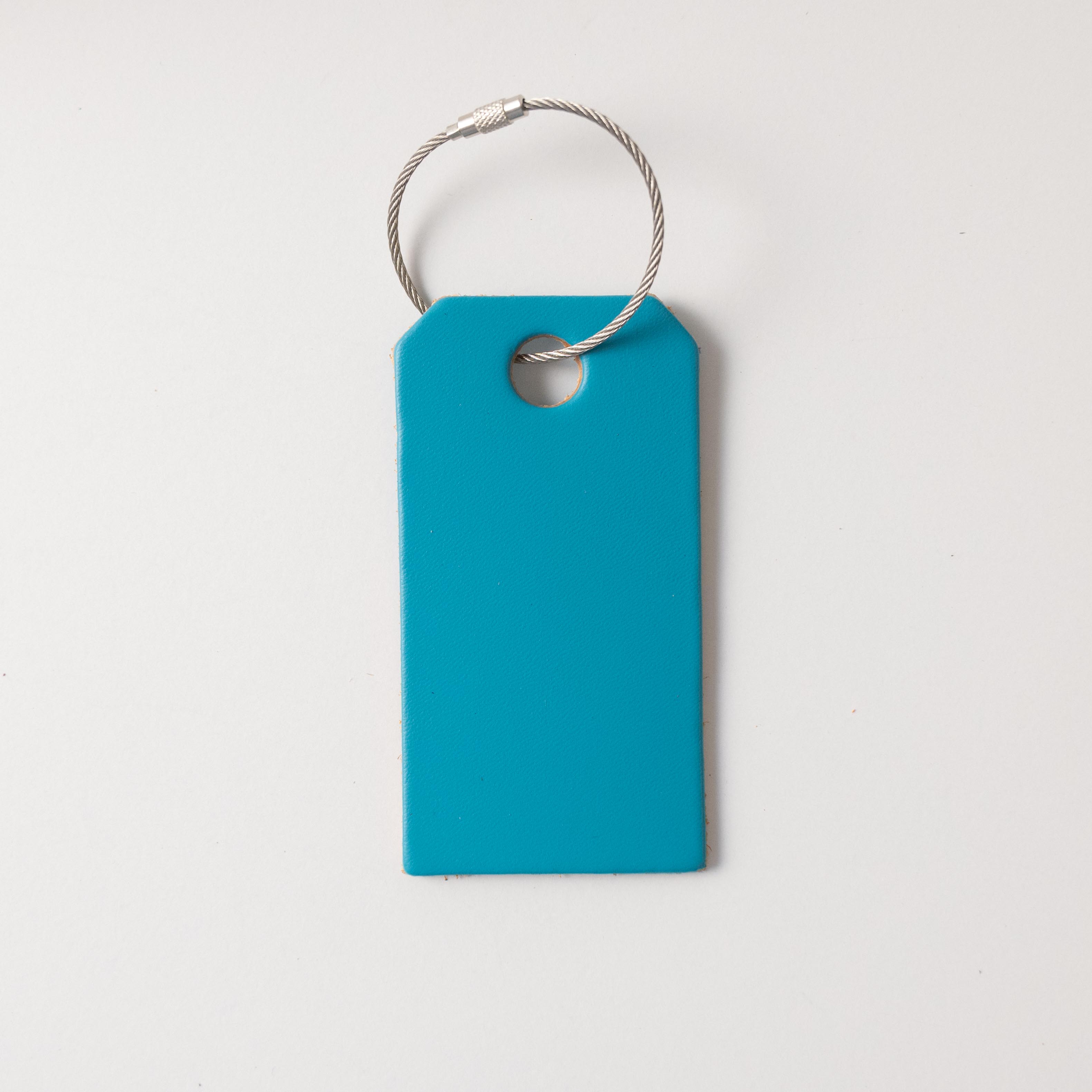 Turquoise Leather Tag- personalized luggage tags - custom luggage tags - KMM & Co.