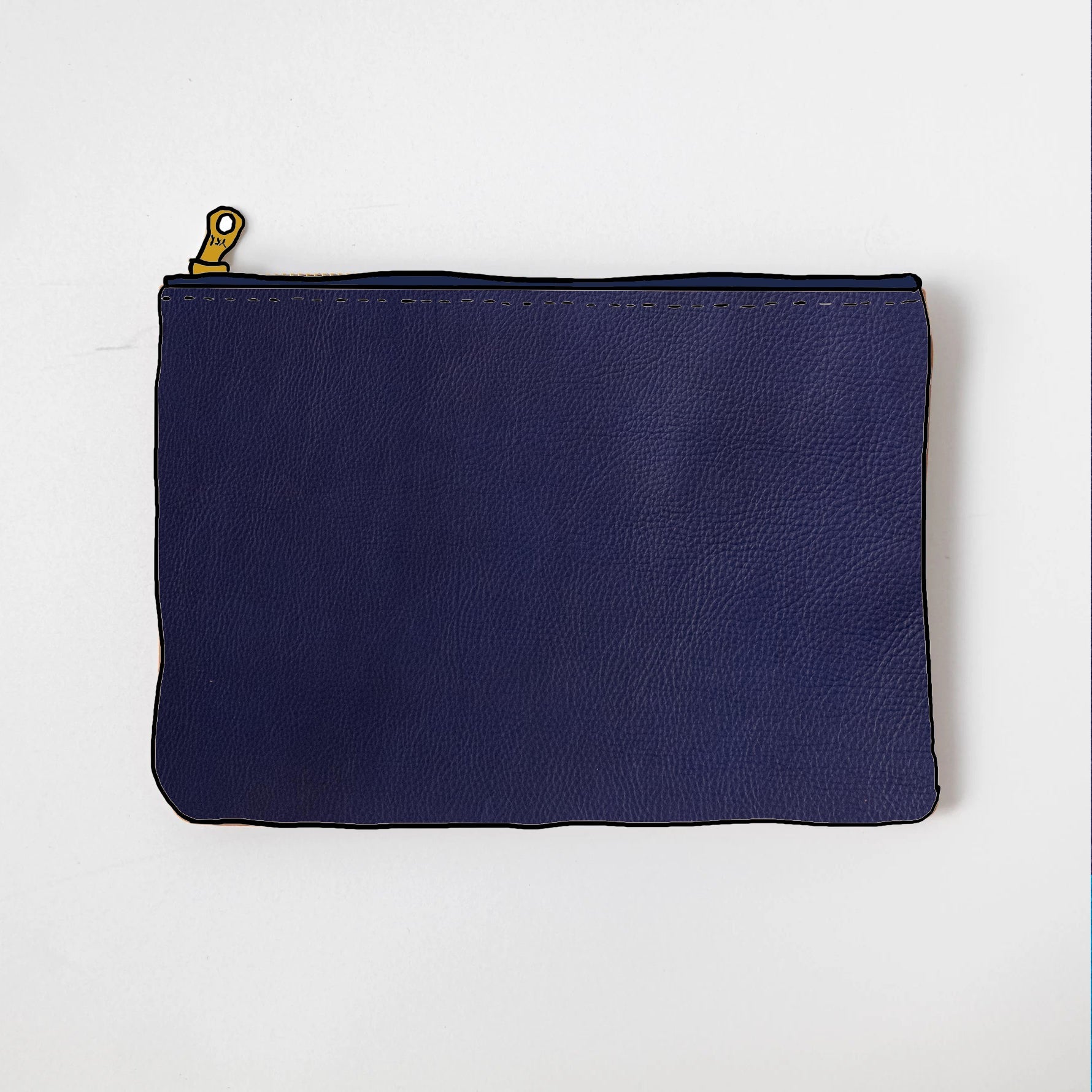 Violet Cypress Medium Zip Pouch- leather zipper pouch - KMM & Co.