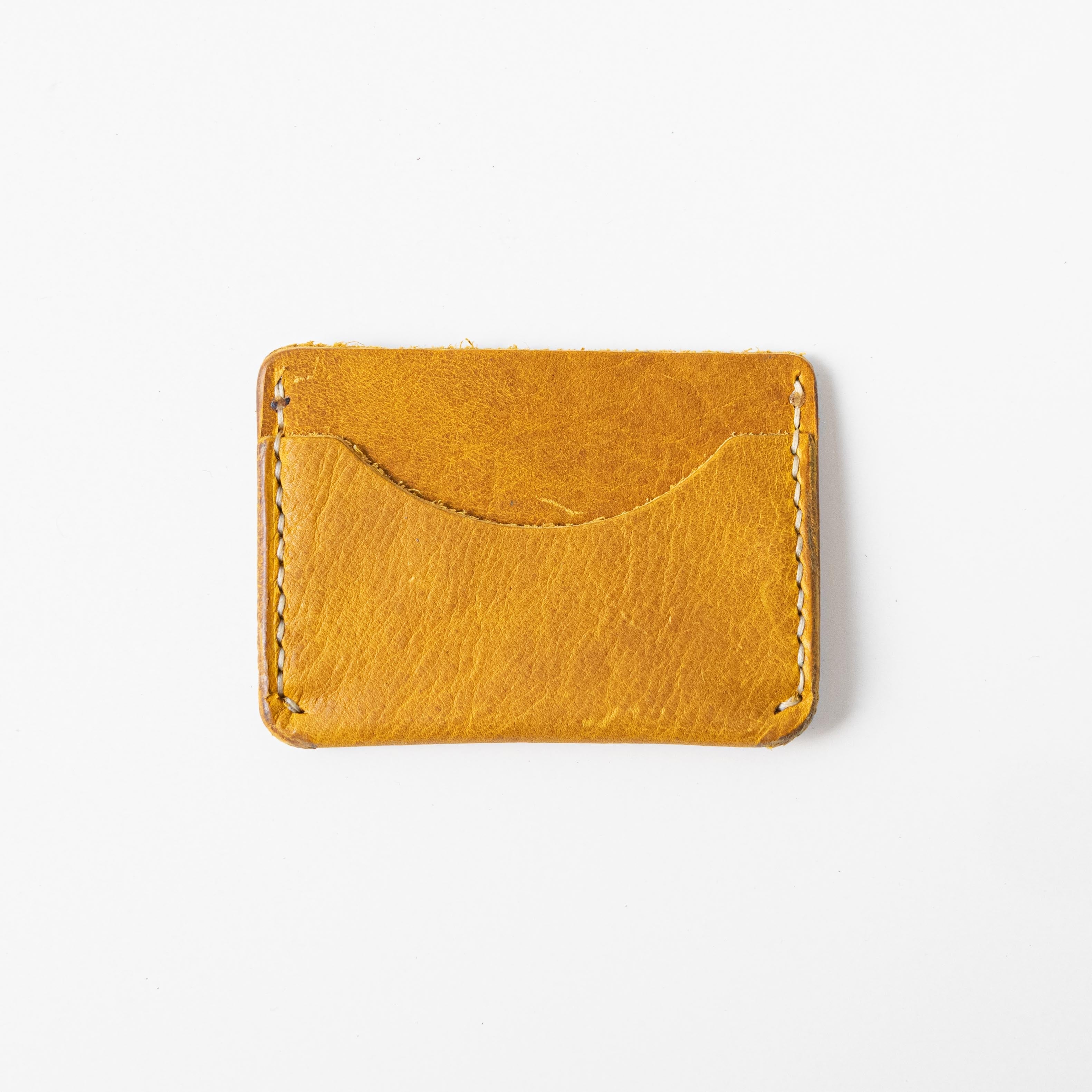 Yellow Bison Card Case- mens leather wallet - leather wallets for women - KMM &amp; Co.