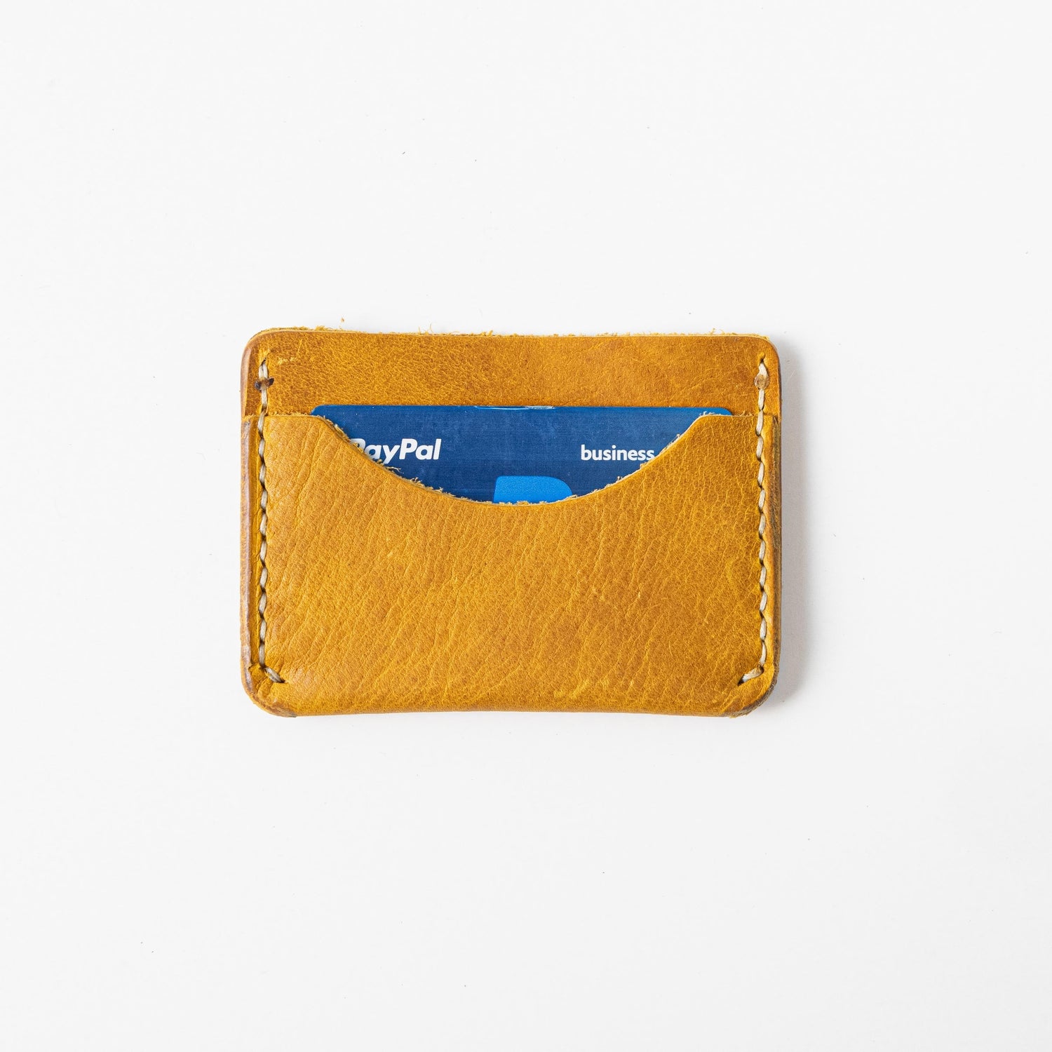 Yellow Bison Card Case- mens leather wallet - leather wallets for women - KMM & Co.