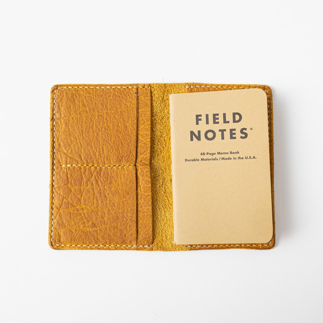 Yellow Bison Notebook Wallet- leather notebook cover - passport holder - KMM &amp; Co.