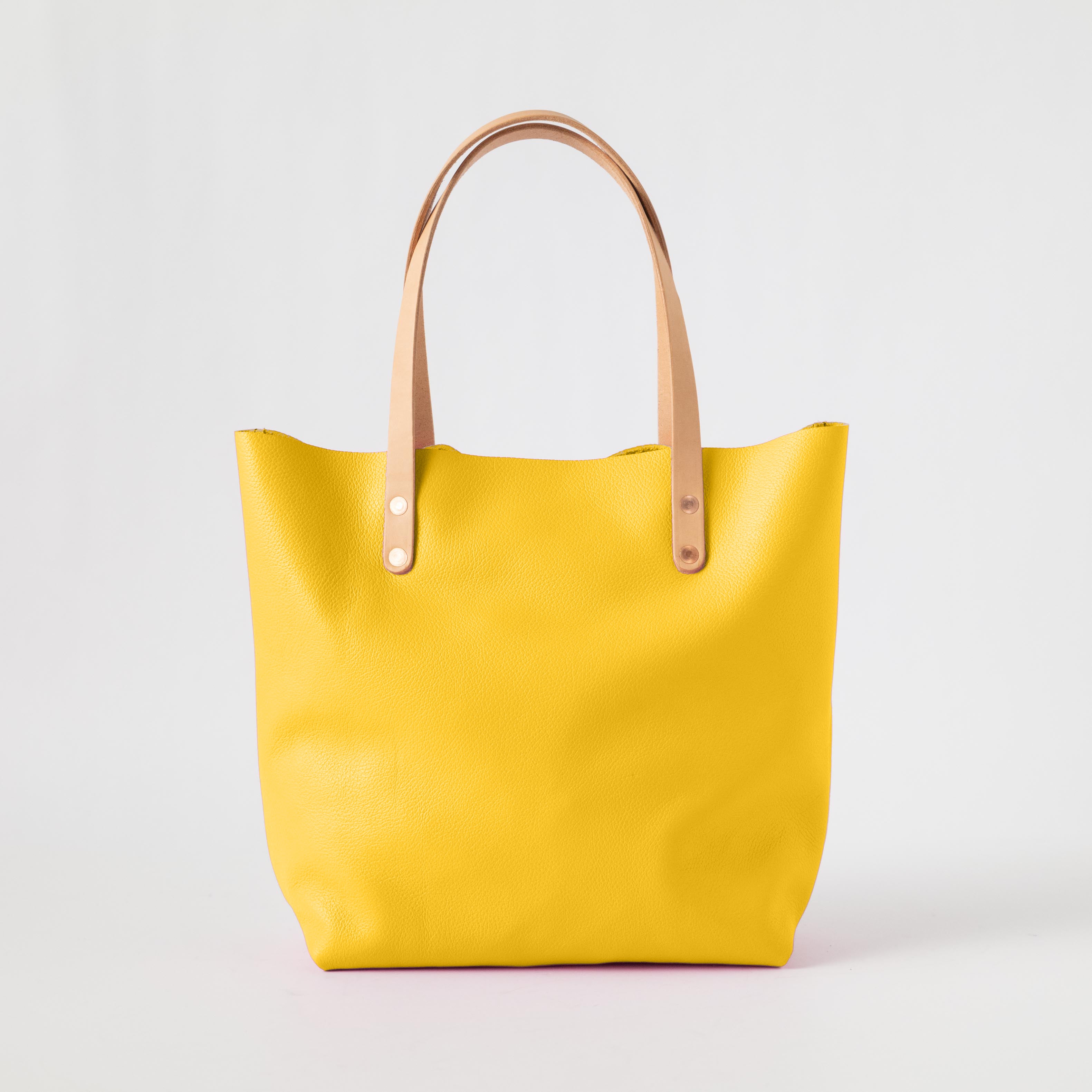 Yellow Italian Pebbled Tote