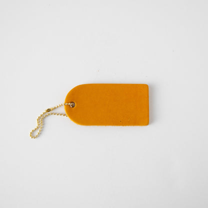 Yellow Mini Leather Tag- personalized luggage tags - custom luggage tags - KMM &amp; Co.