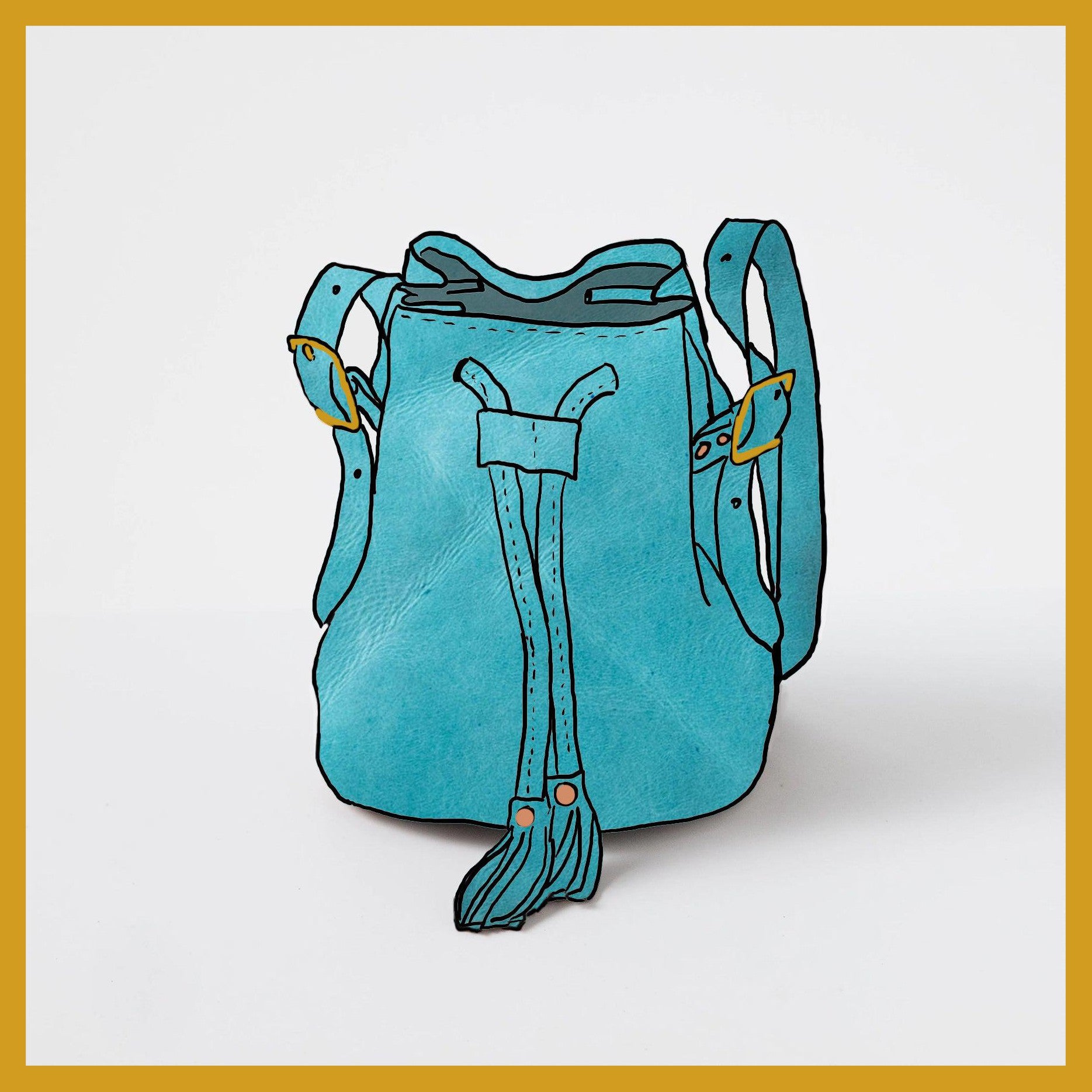 Scratch-and-Dent Aegean Blue Bucket Bag