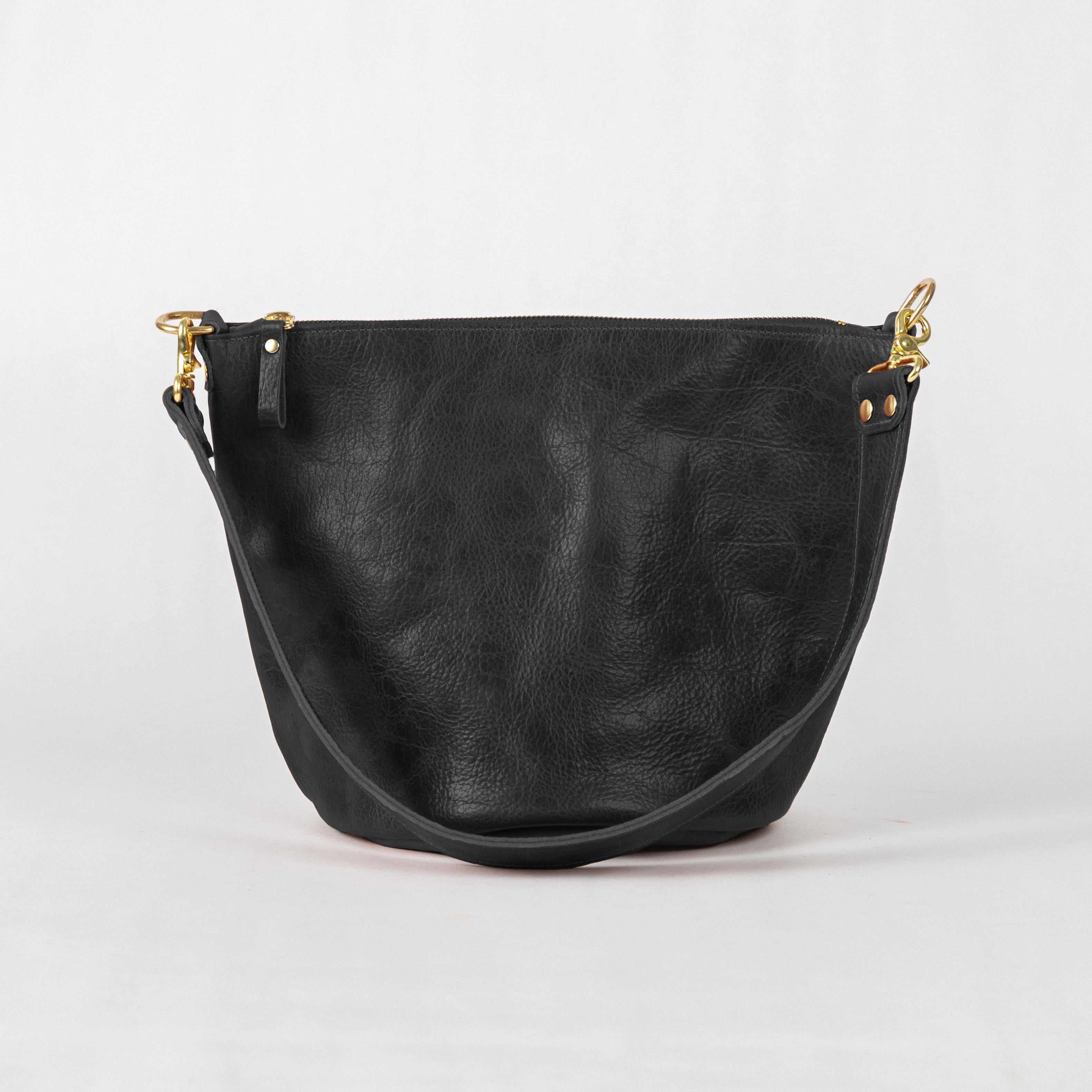 Black Navajo Bison Zip-Top Bucket Bag
