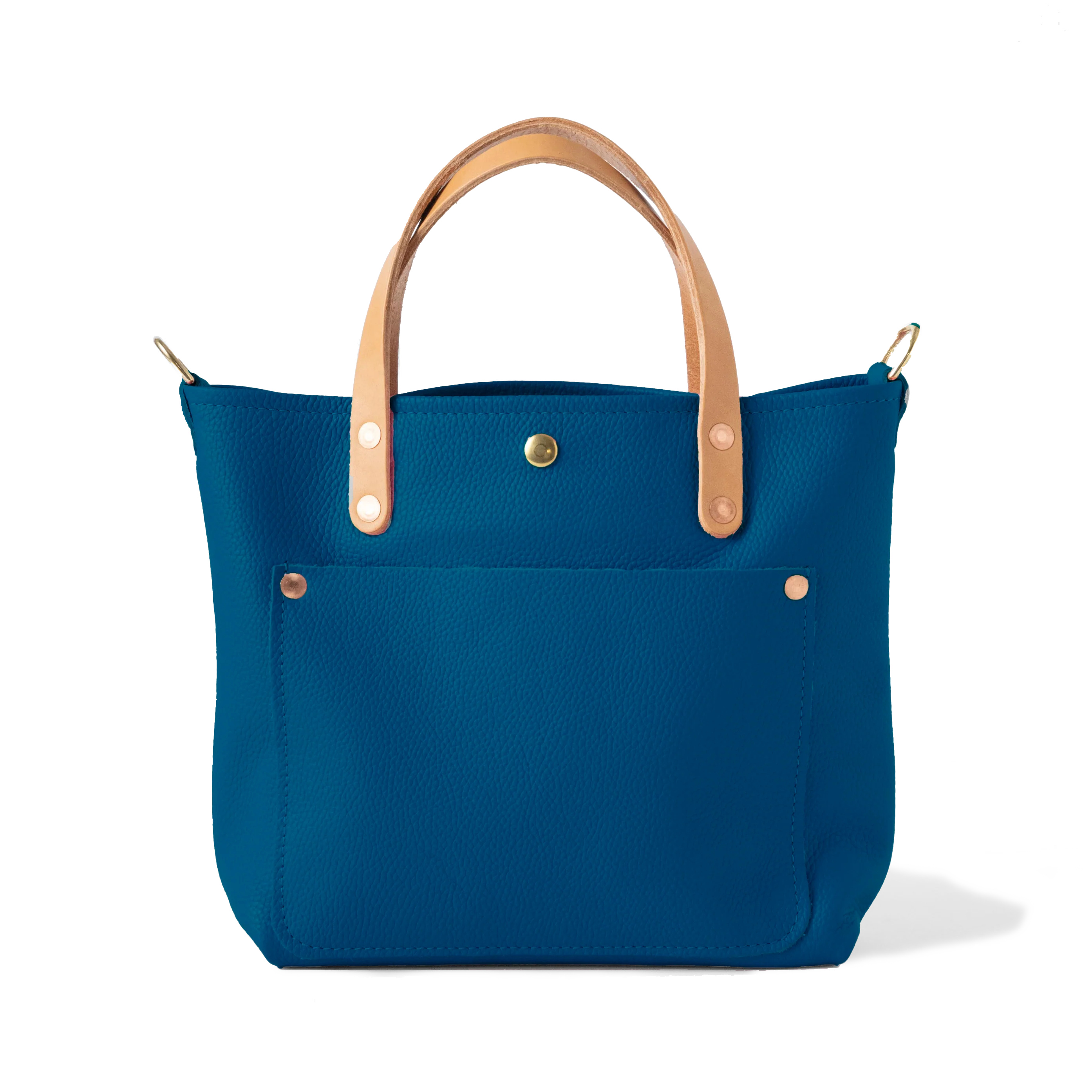 Blue Italian Pebbled Mini Travel Tote