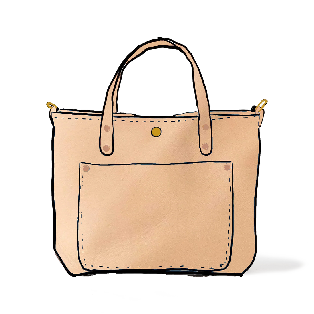 Rustic  Vegetable Tanned Mini Travel Tote