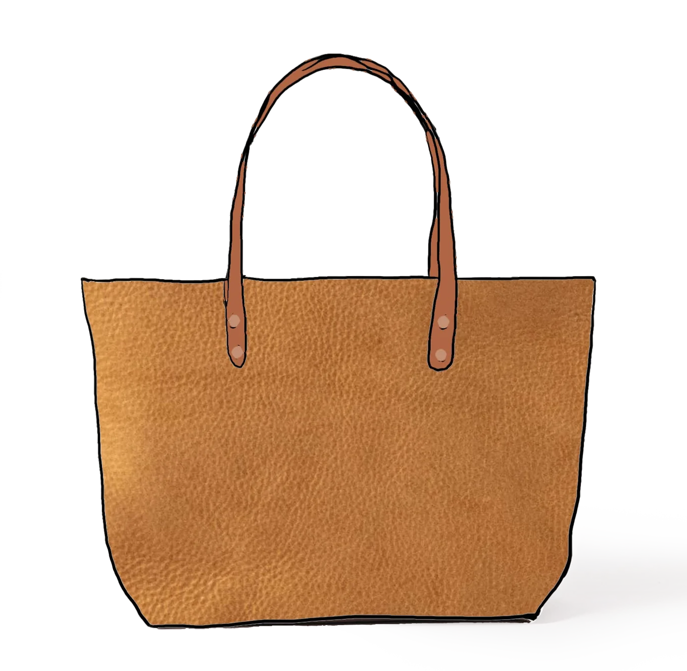Italian Tan East West Tote