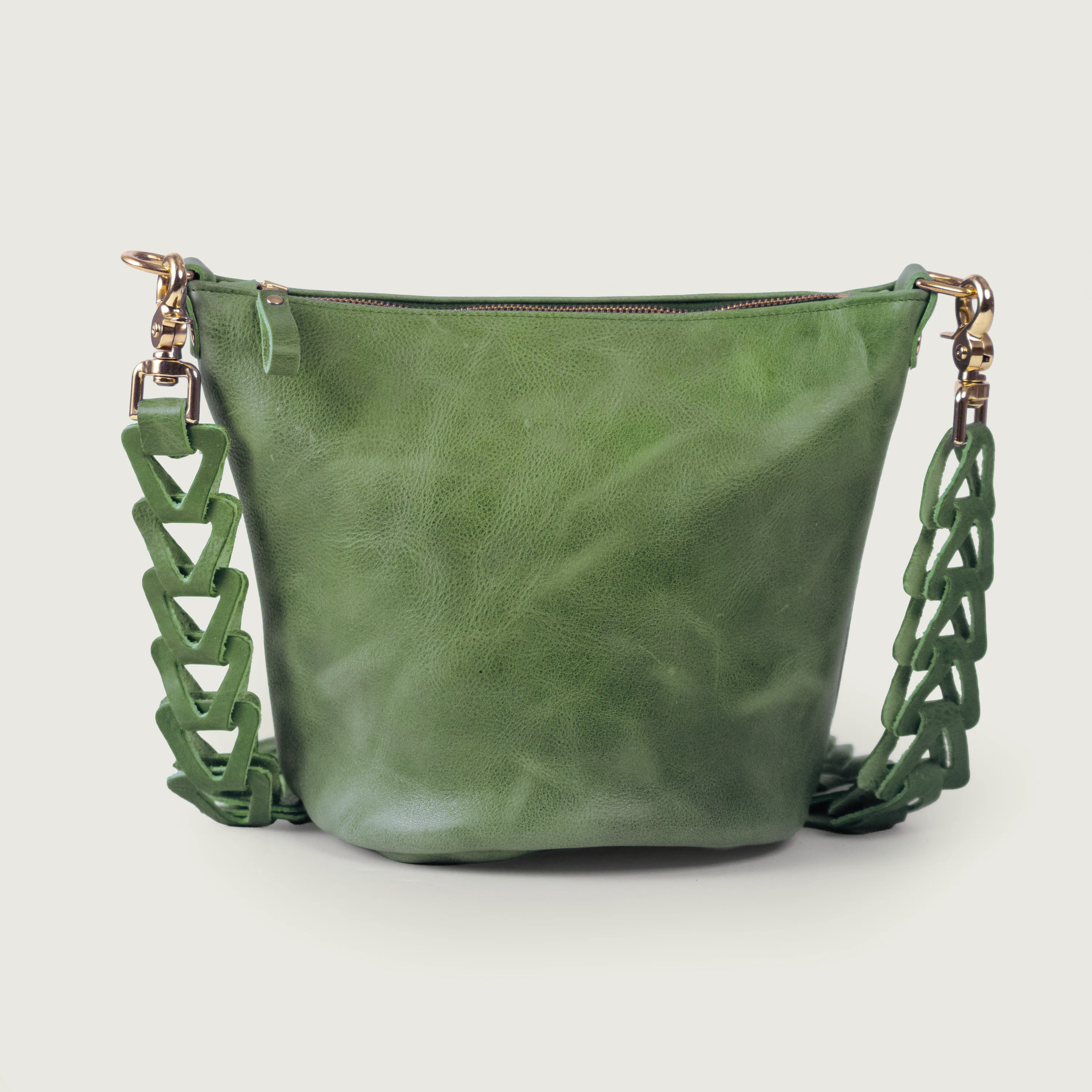 Matcha Bulldog Zip-Top Bucket Bag