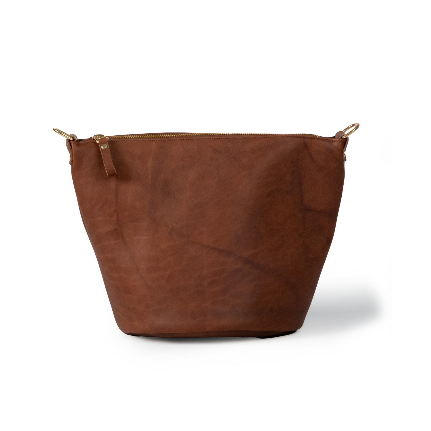 Tan Crunch Mini Zip-Top Bucket Bag