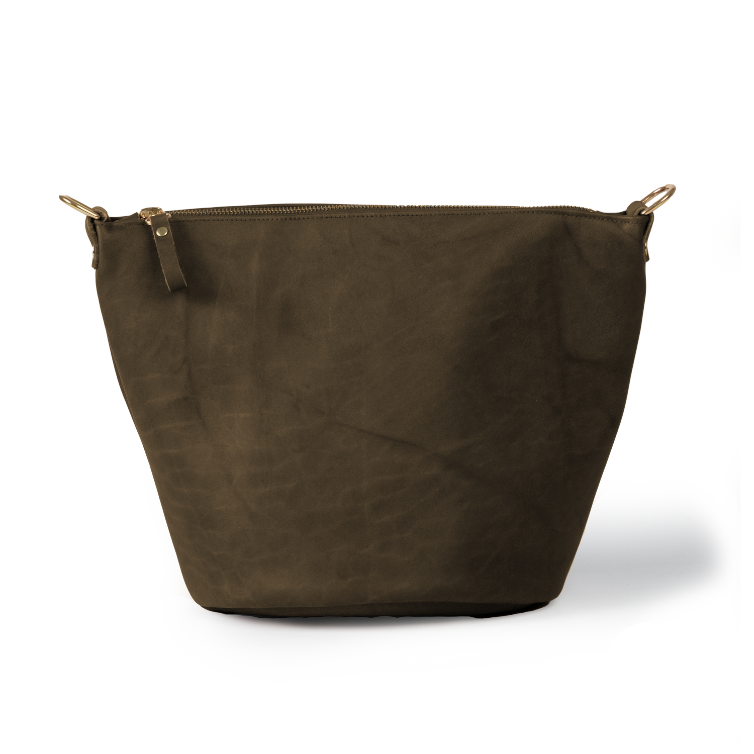 Olive Crunch Zip-Top Bucket Bag