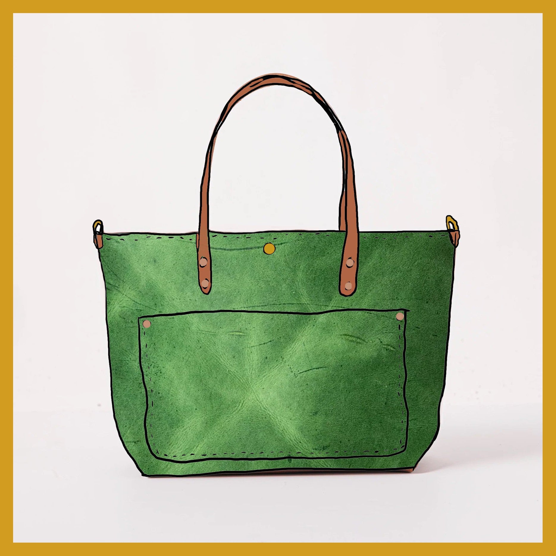 Scratch-and-Dent Palm Green East West Travel Tote