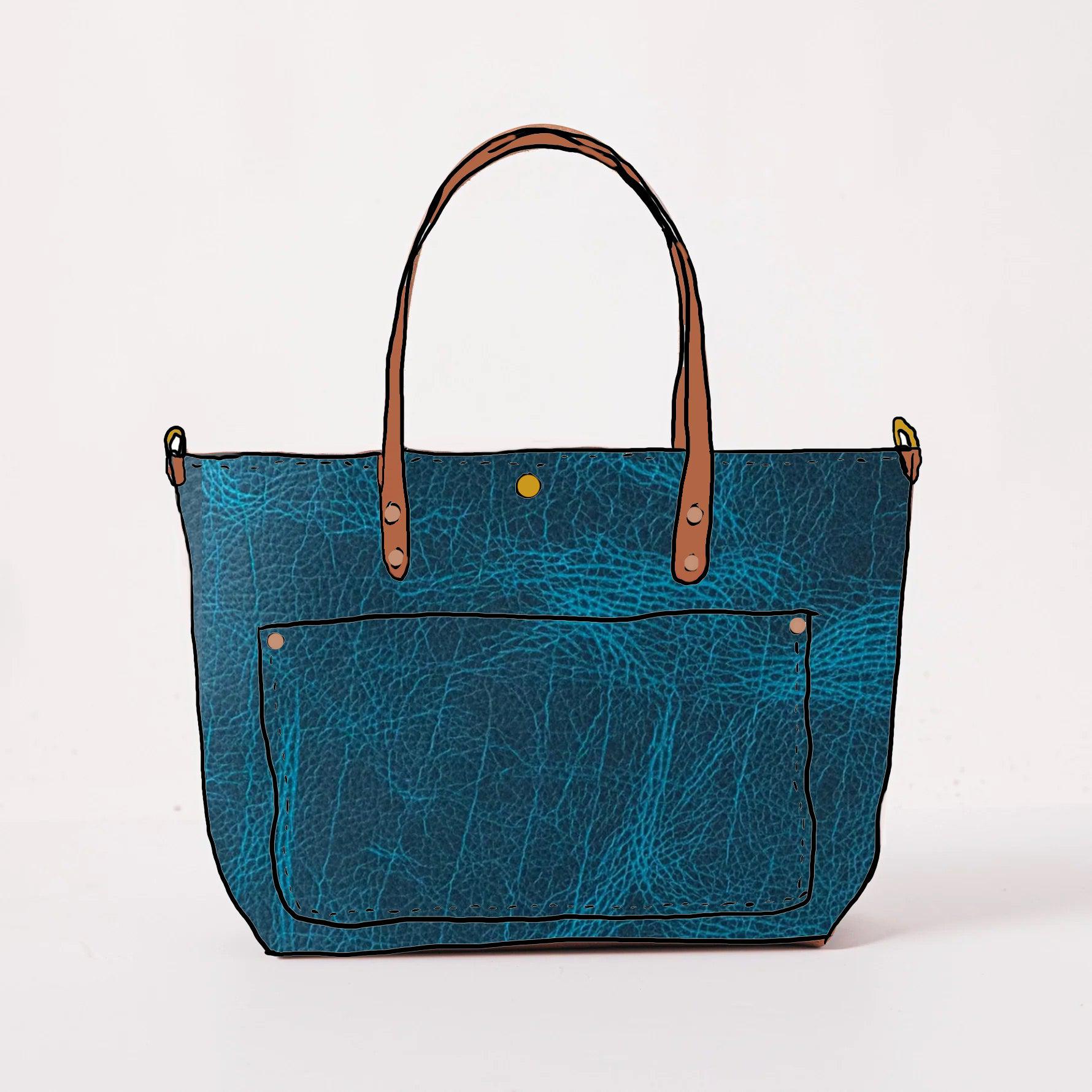 Petrol Blue Bison East West Travel Tote