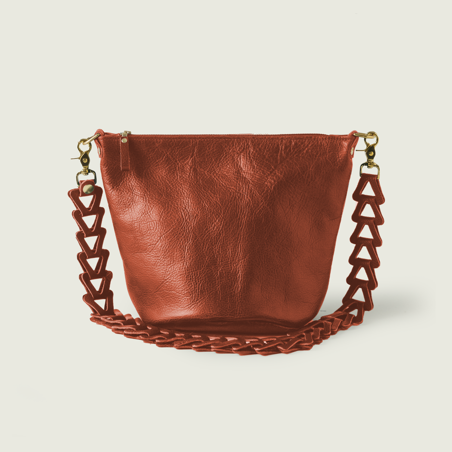 Pumpkin Bulldog Mini Zip-Top Bucket Bag