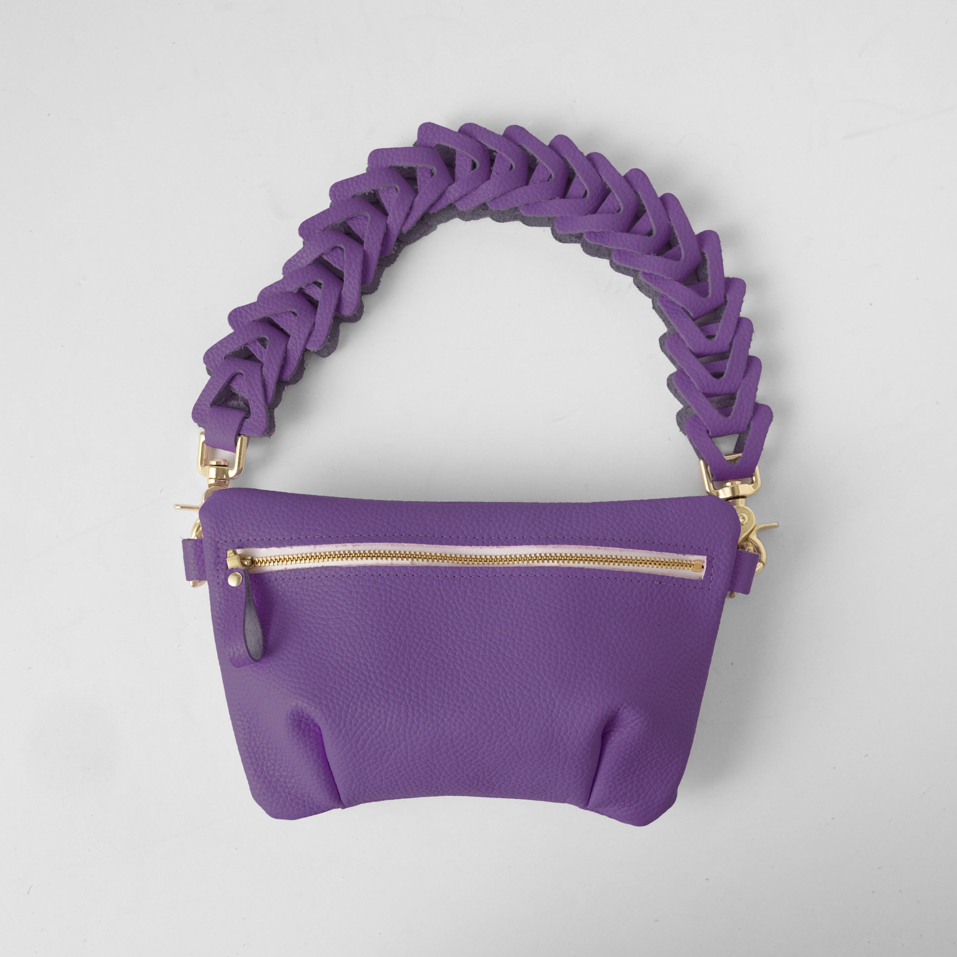 Purple Italian Pebbled Belt Bag
