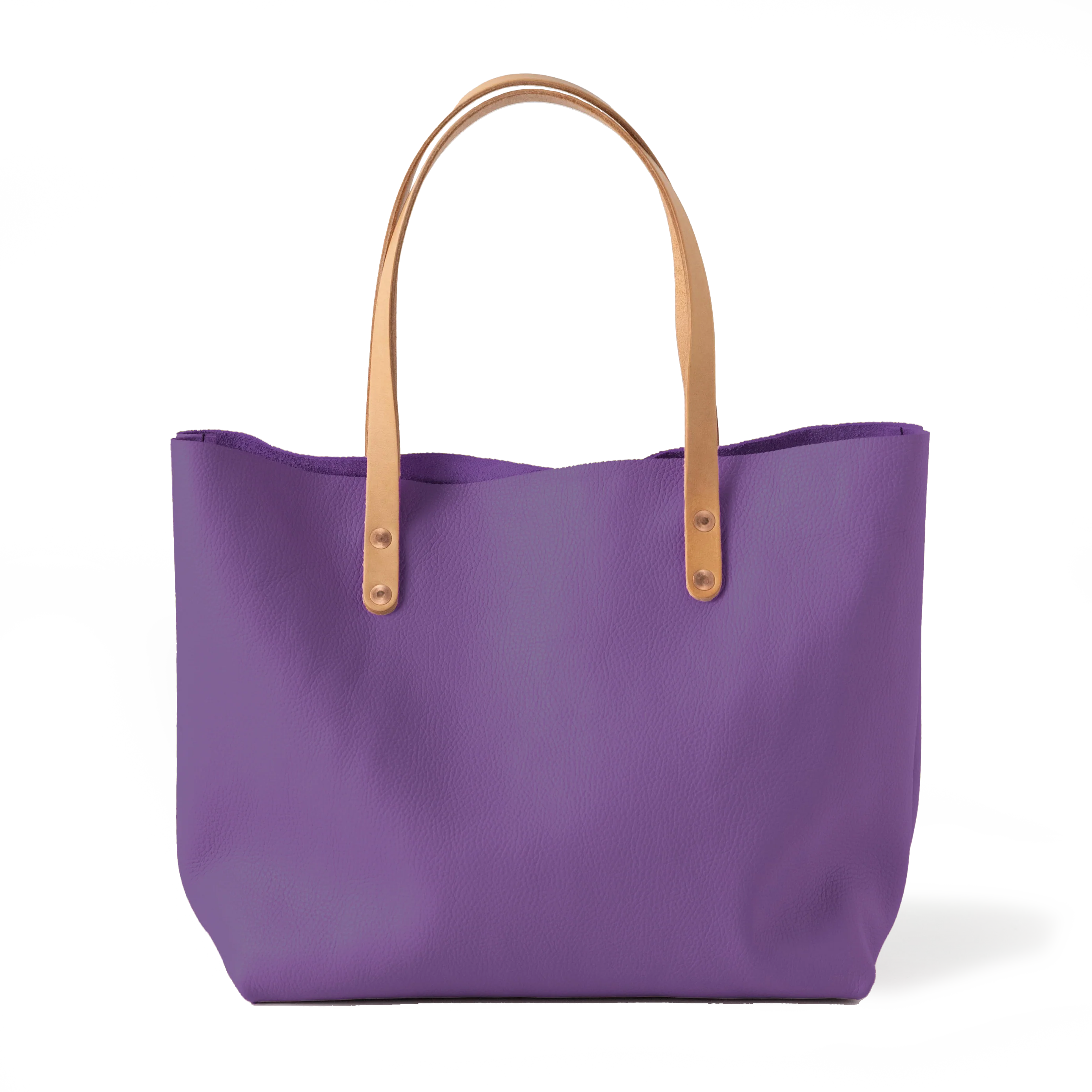 Purple Italian Pebbled East West Tote