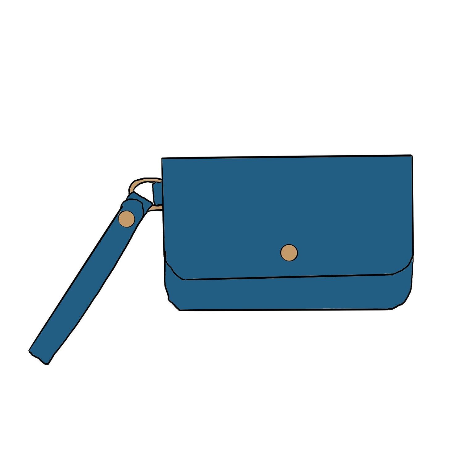 Leather Roulette Wristlet Clutch