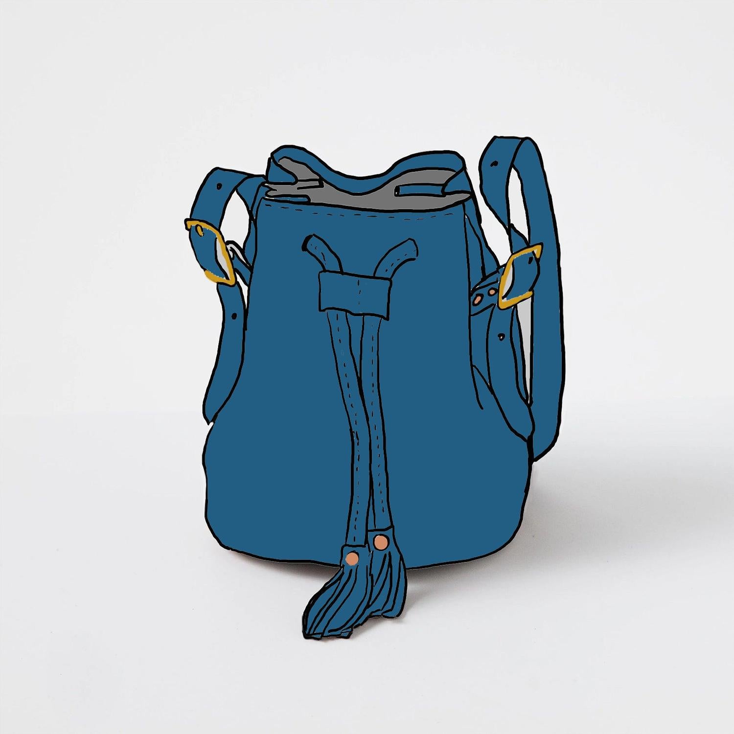 Leather Roulette Bucket Bag