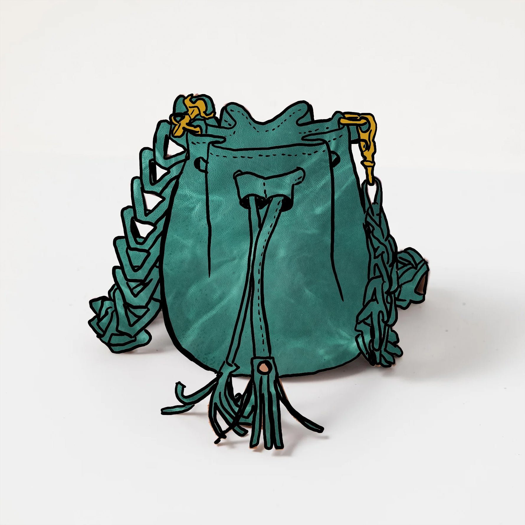 Teal Kodiak Mini Bucket Bag