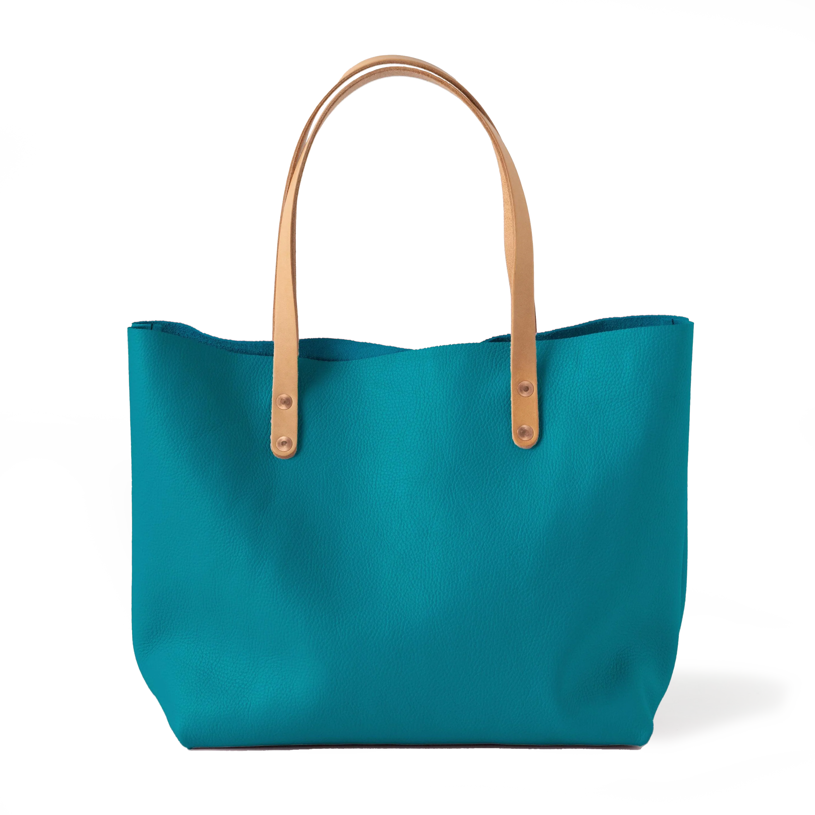 Turquoise Italian Pebbled East West Tote
