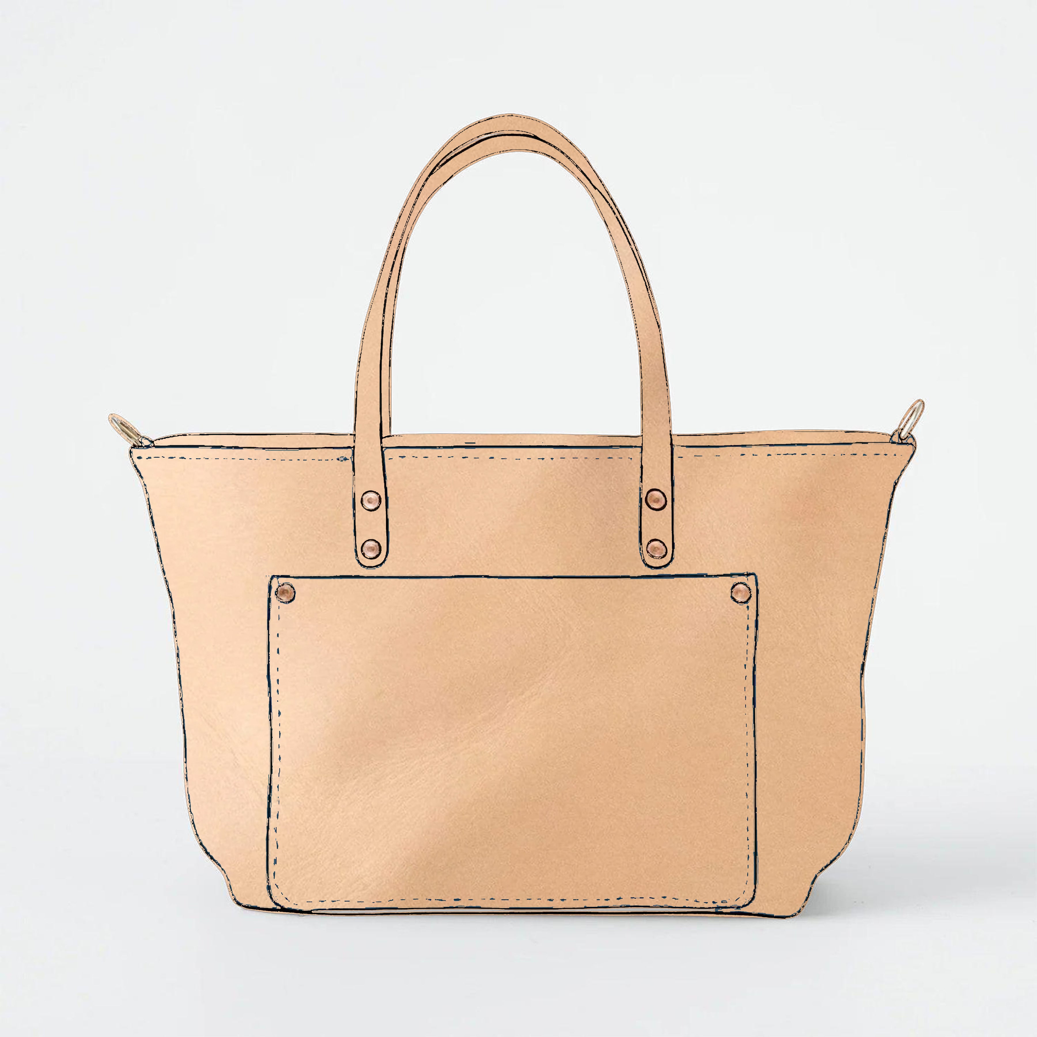 Rustic Vegetable Tanned Market Tote