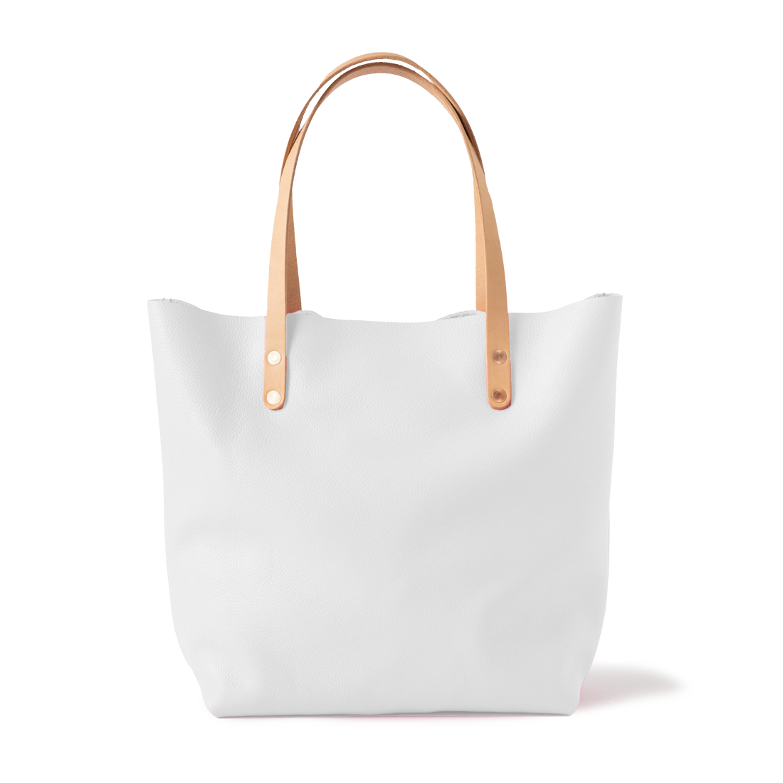 White Italian Pebbled Tote