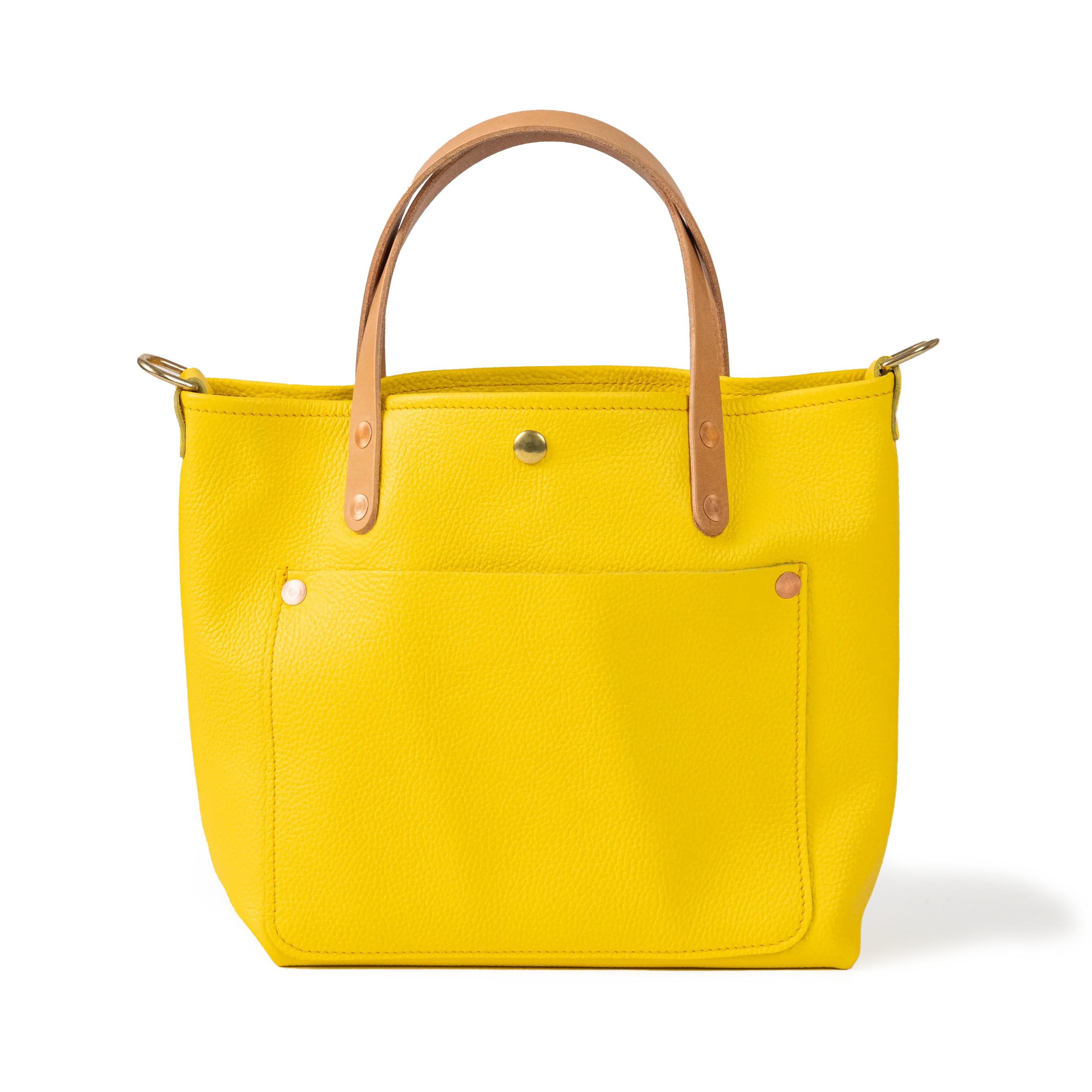 Yellow Italian Pebbled Mini Travel Tote