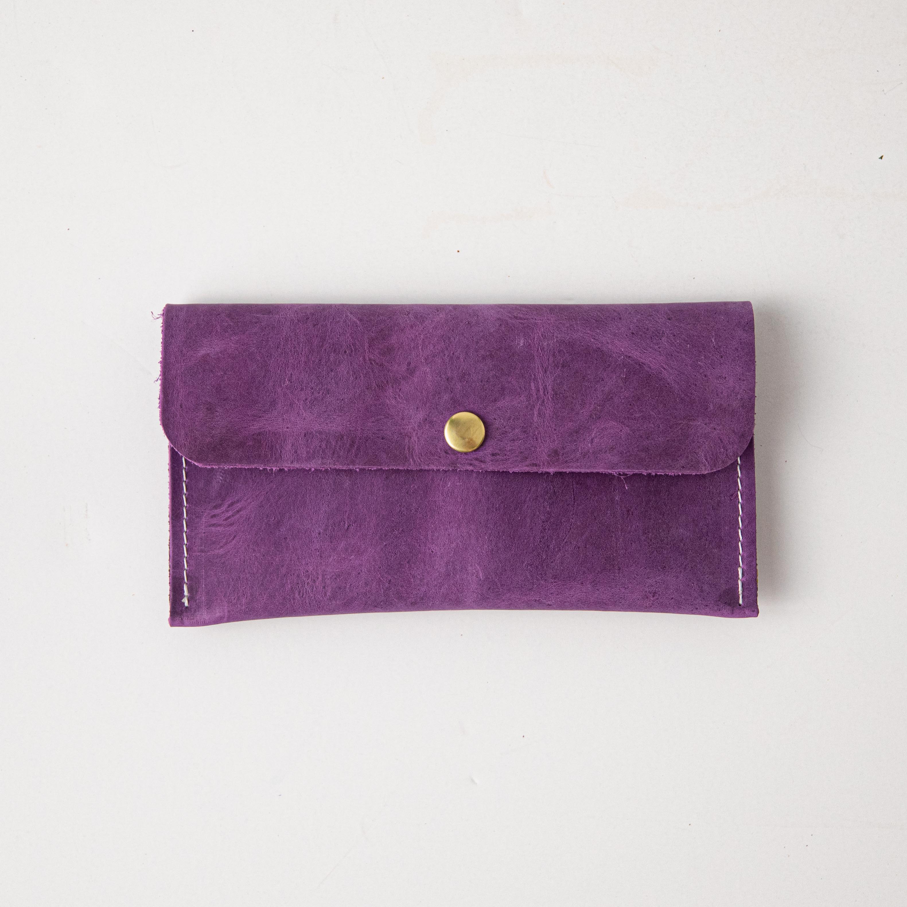 Amethyst Leather Clutch