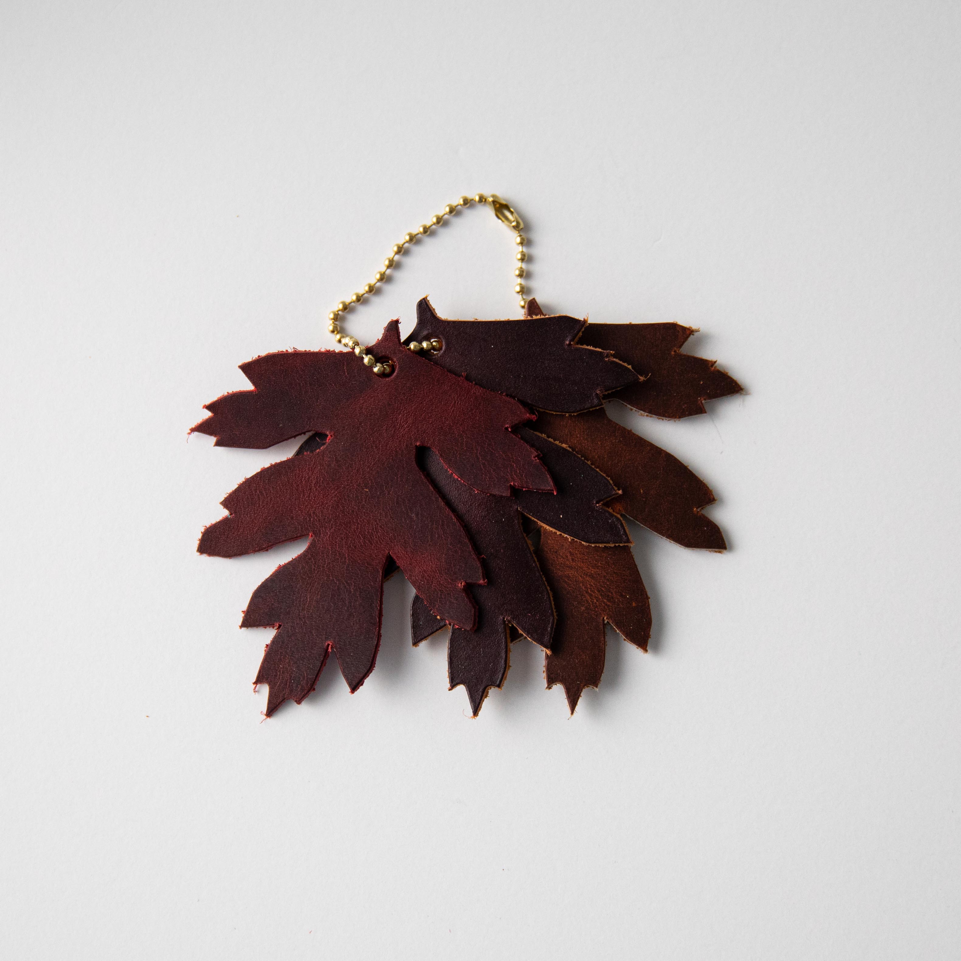 Dark Red Leaf Charms