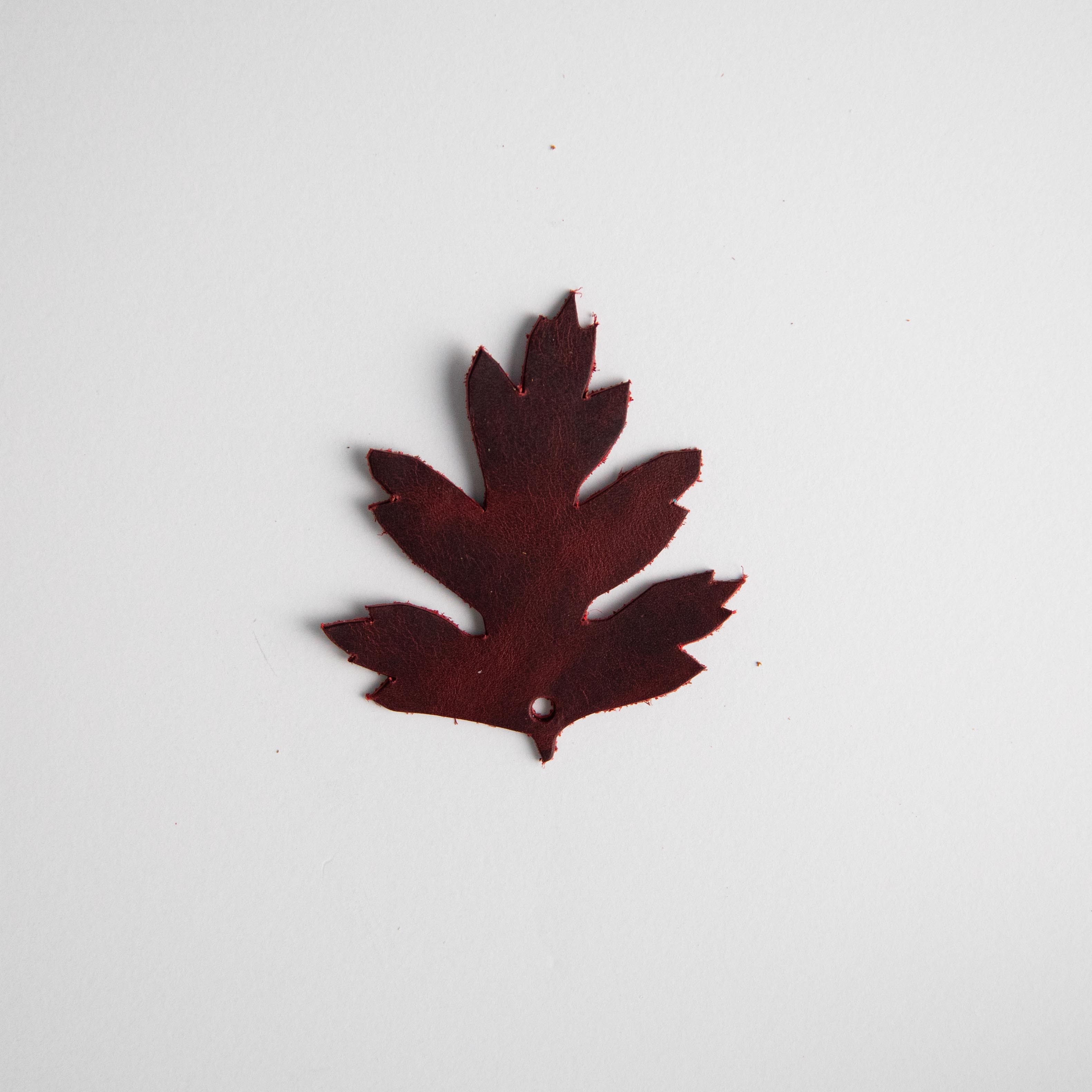 Dark Red Leaf Charms