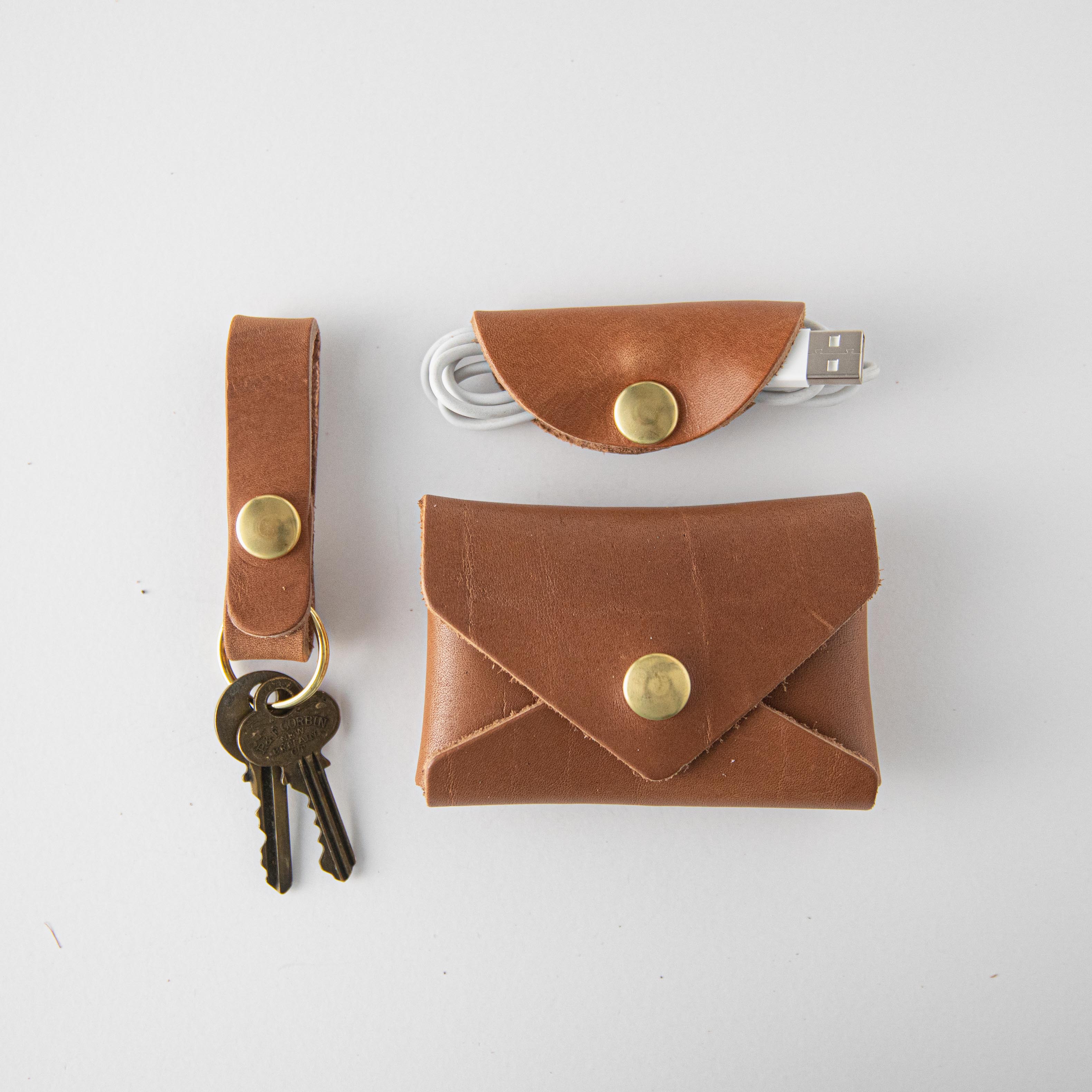 Cognac Flap Wallet | Men's Leather Wallets Made in USA by KMM & Co. Yes