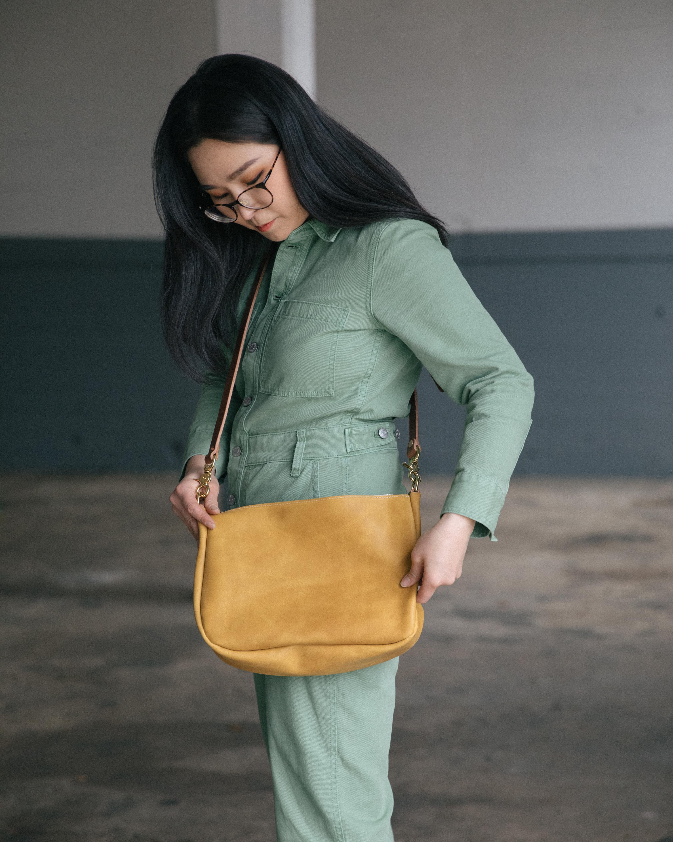 Scratch-and-Dent Mustard Crossbody Bag