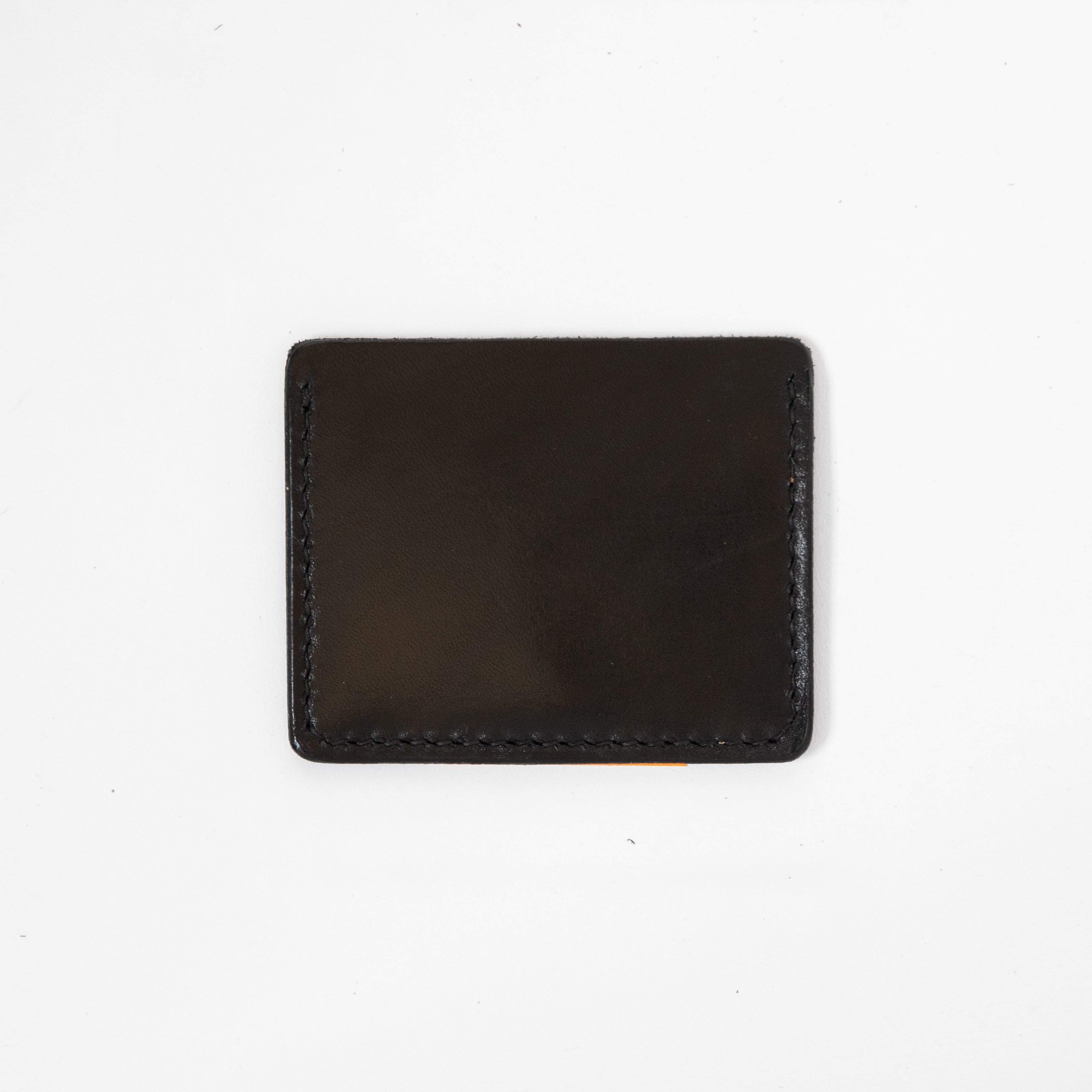 Black Slim Card Wallet- slim wallet - mens leather wallet - KMM & Co.