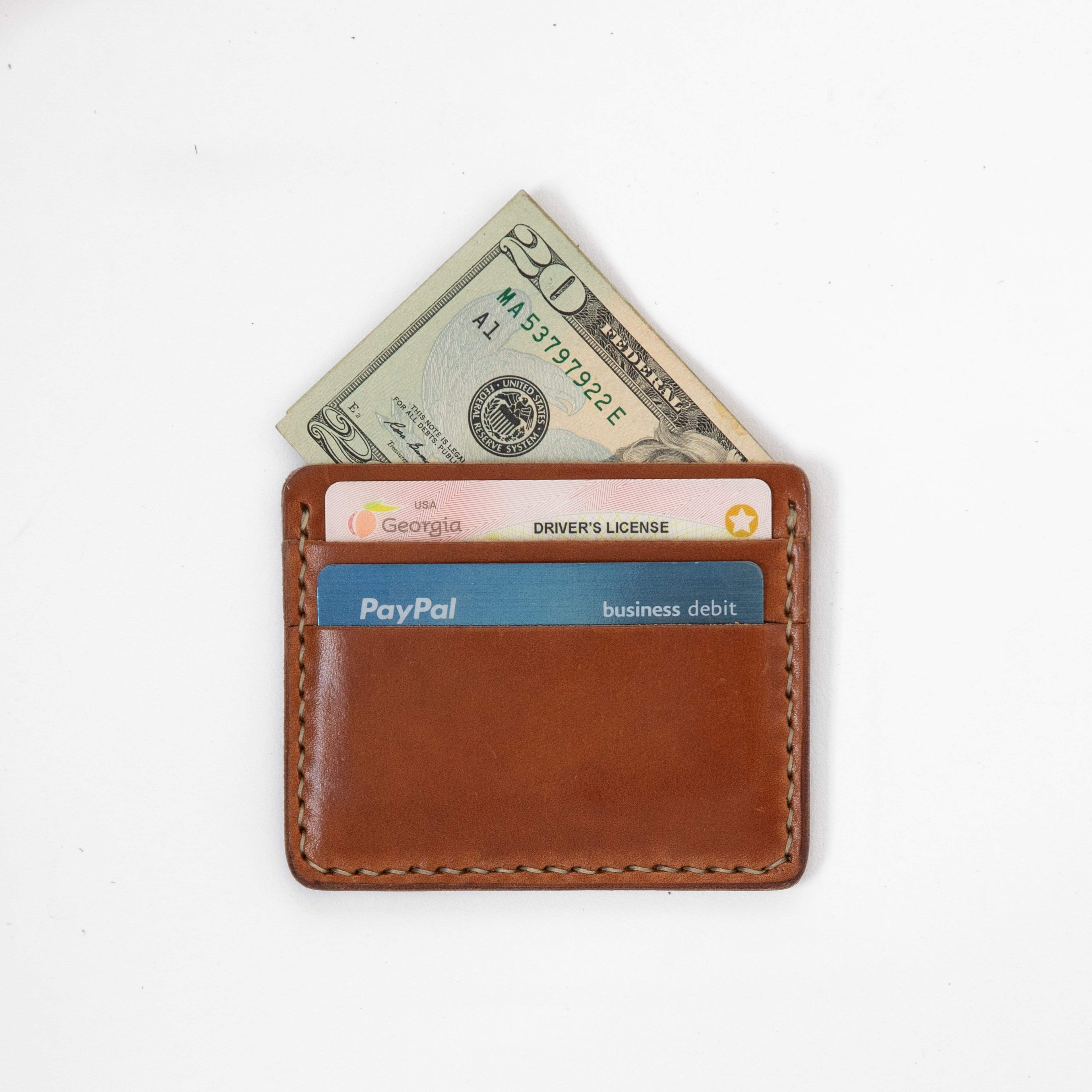 Buck Brown Slim Card Wallet- slim wallet - mens leather wallet - KMM & Co.