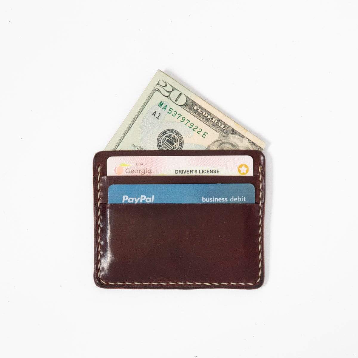 Burgundy Slim Card Wallet- slim wallet - mens leather wallet - KMM & Co.