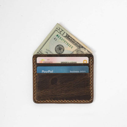 Crazy Horse Slim Card Wallet- slim wallet - mens leather wallet - KMM &amp; Co.