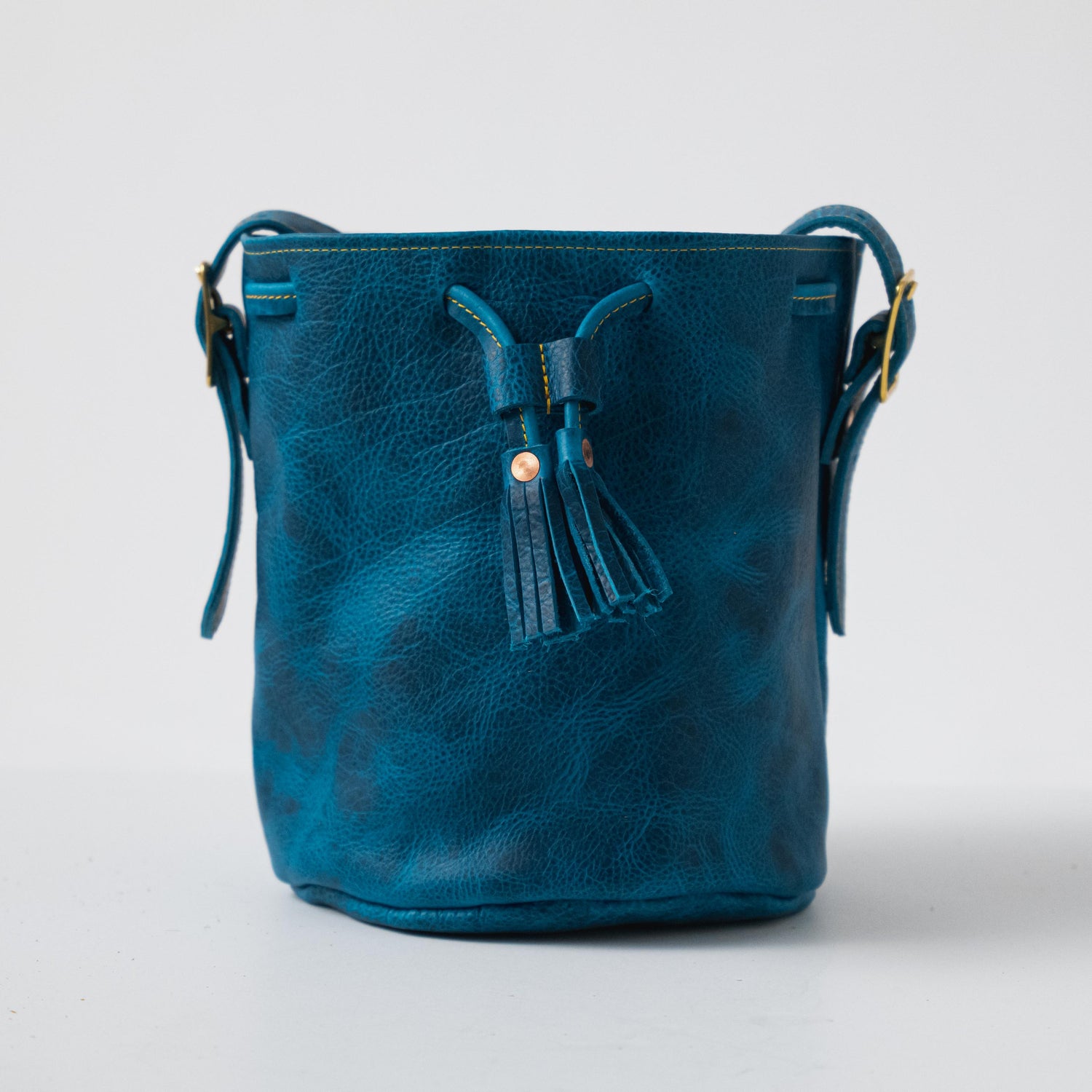 Petrol Blue Bison Bucket Bag