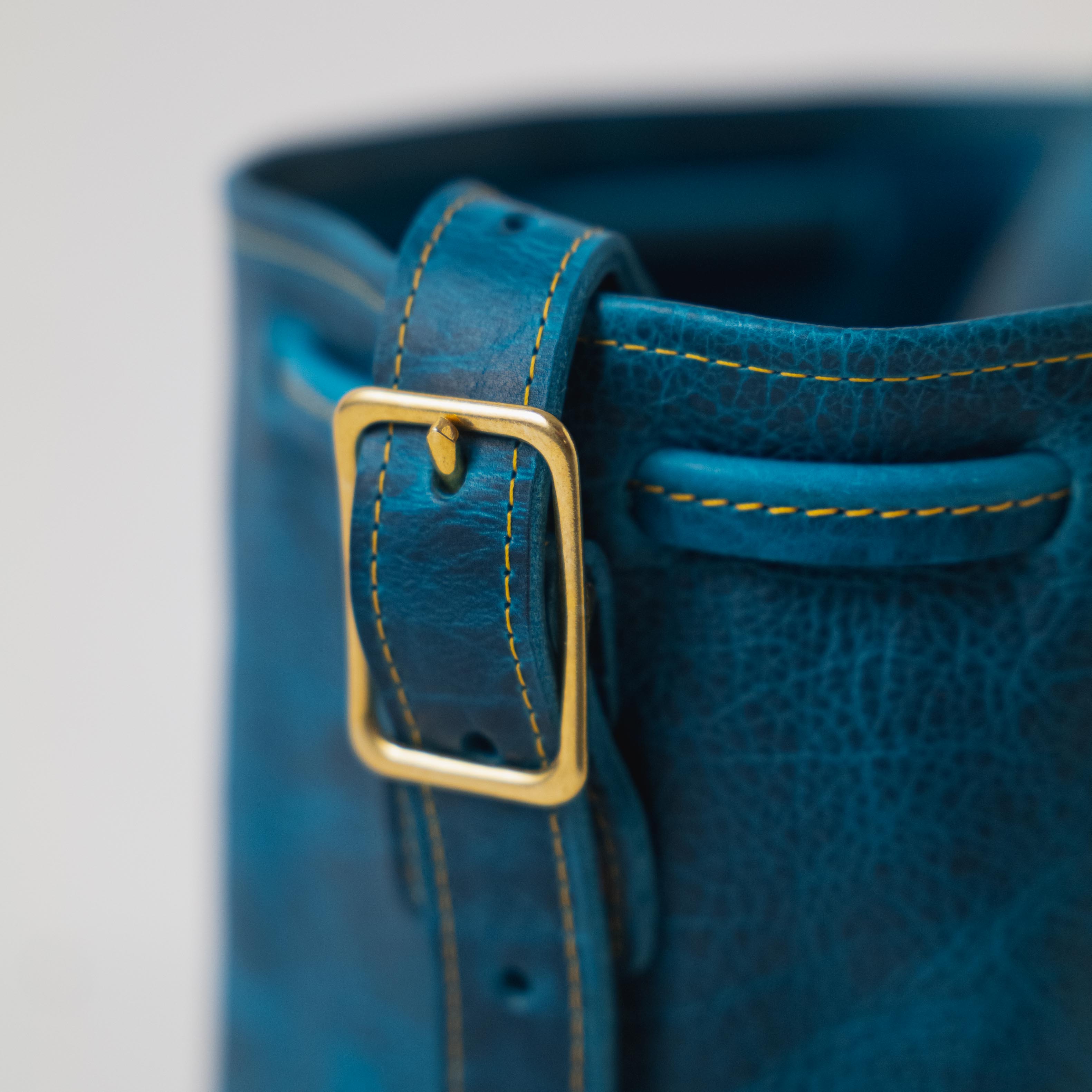 Petrol Blue Bison Bucket Bag