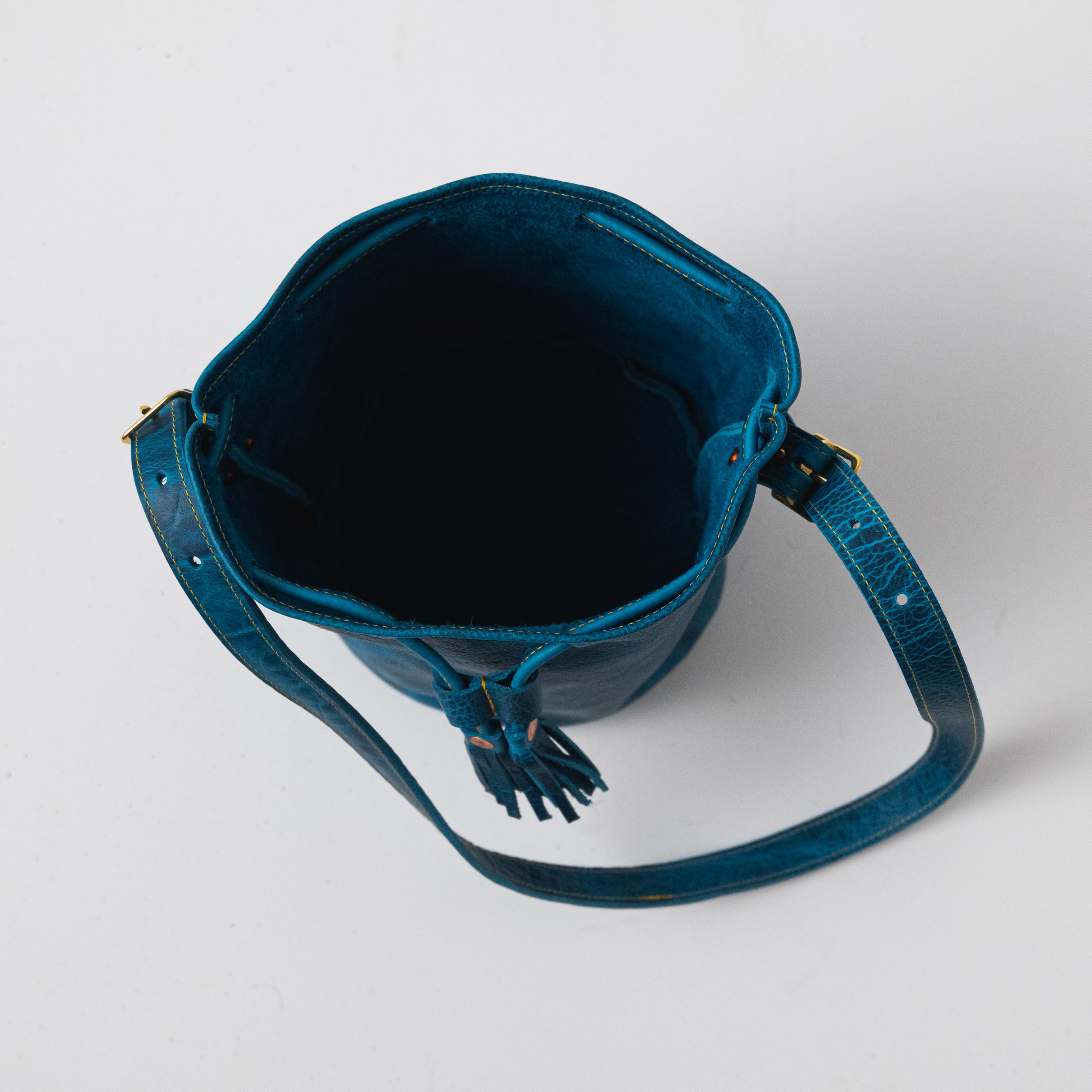 Petrol Blue Bison Bucket Bag