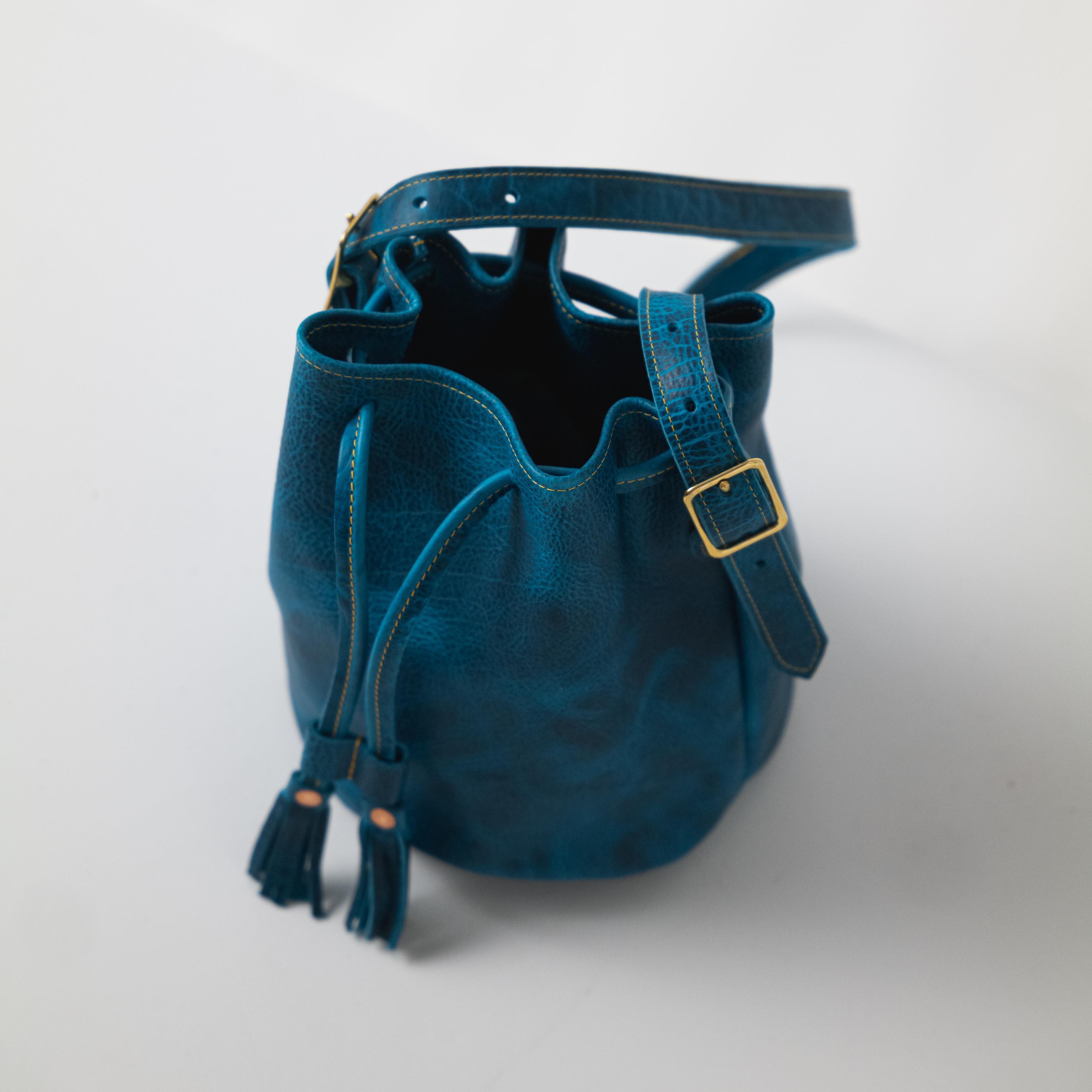 Petrol Blue Bison Bucket Bag