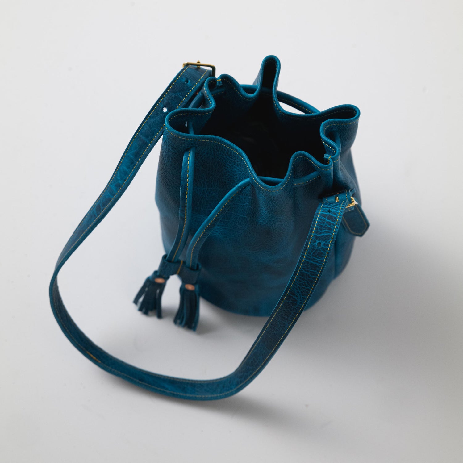 Petrol Blue Bison Bucket Bag