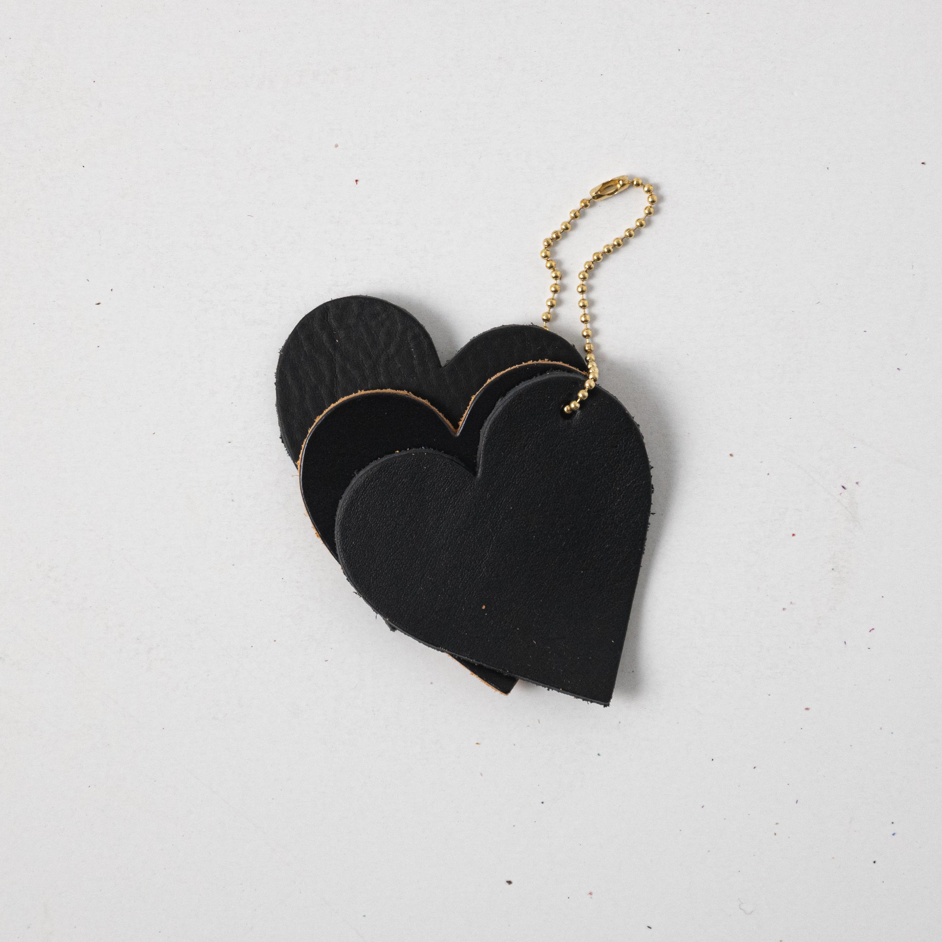 Love Escapade Black Leather Heart Bag Charm / Keychain – The Escapade Bag
