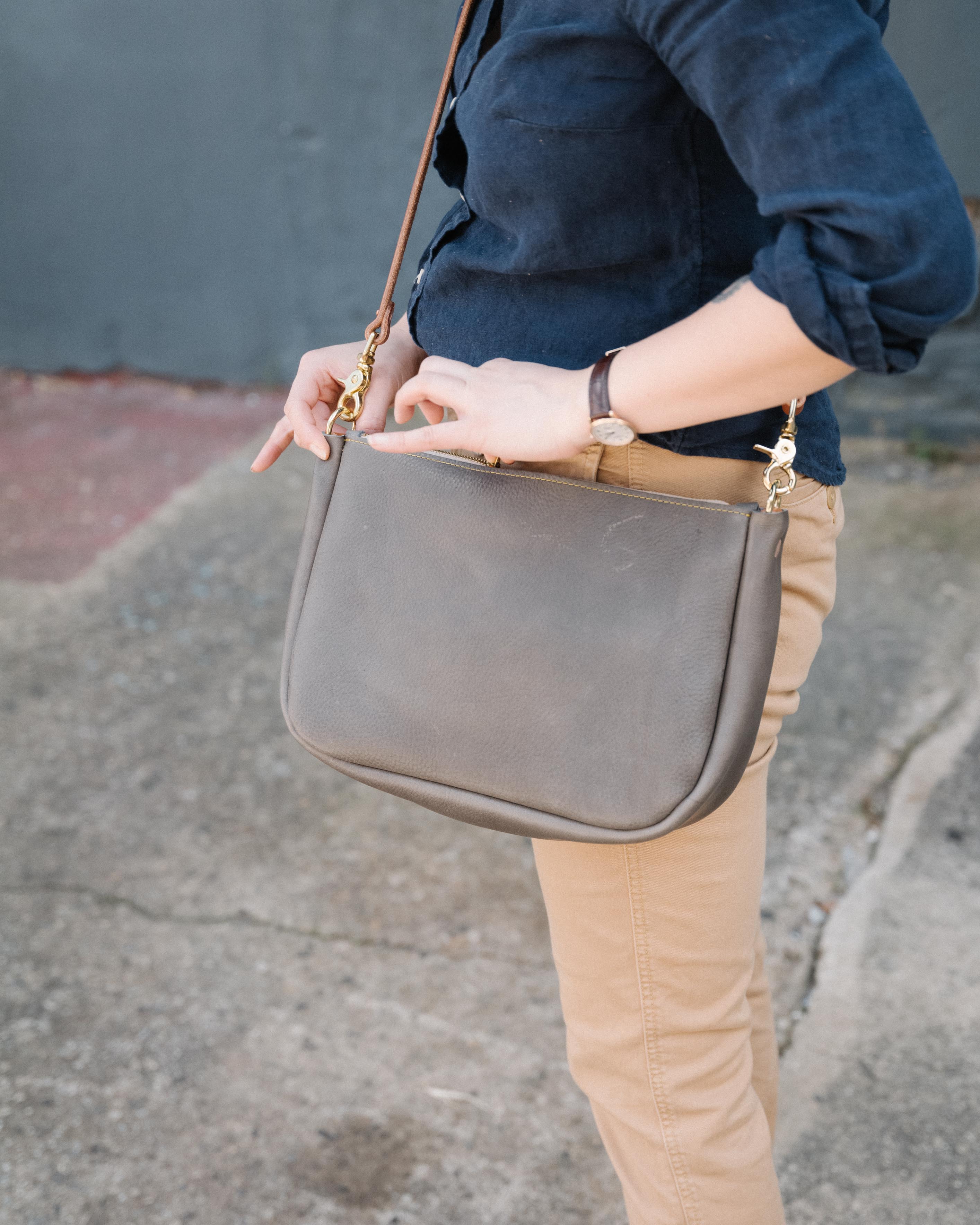 Grey Cypress Crossbody Bag