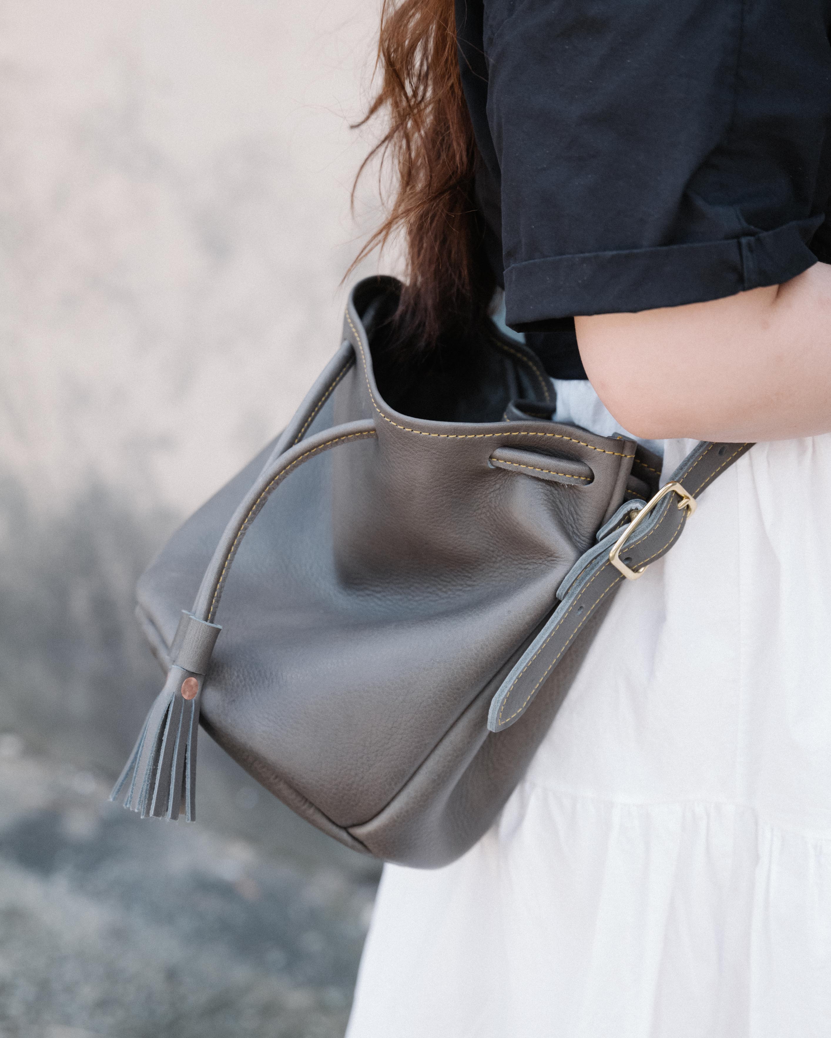 Grey Cypress Bucket Bag