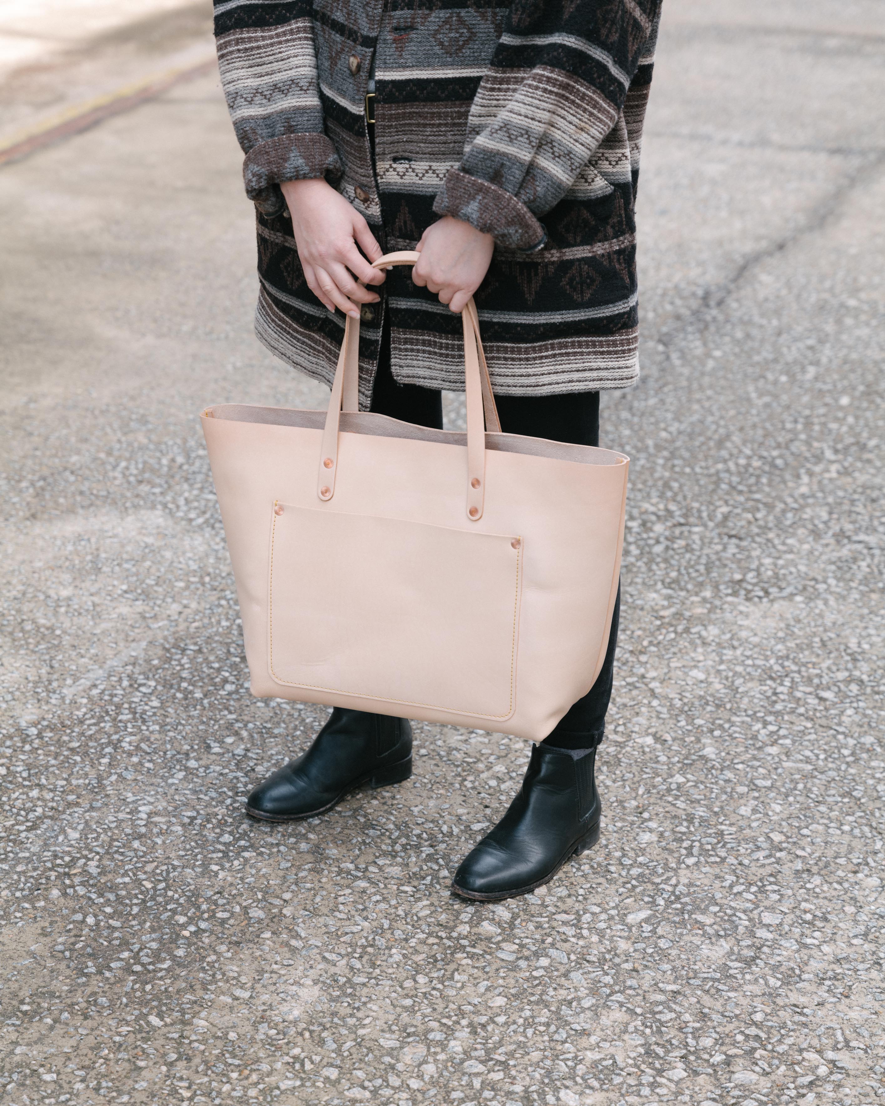 Rustic Vegetable Tanned Market Tote